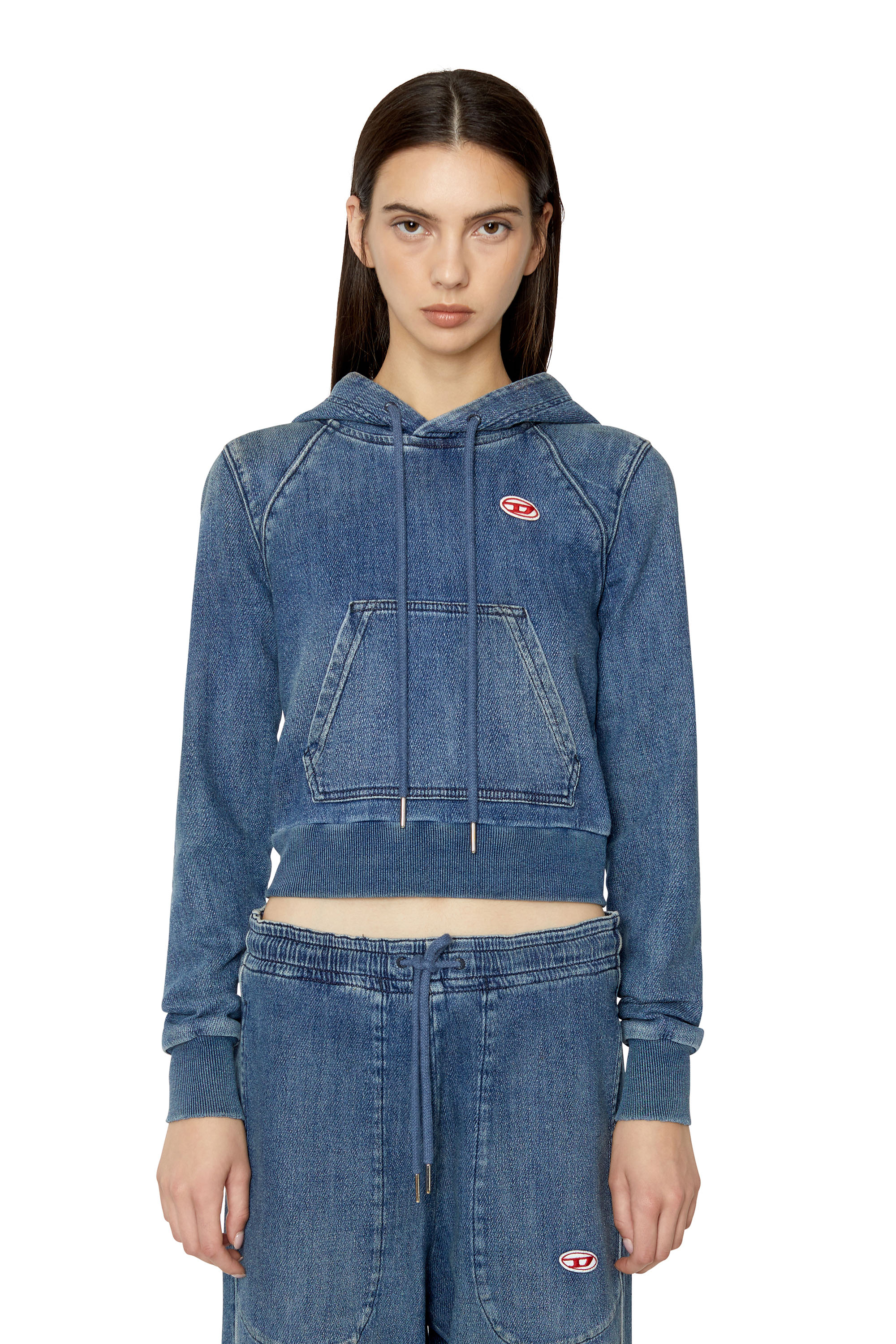 Diesel - D-ANGY TRACK DENIM HOODIE, ダークブルー - Image 1