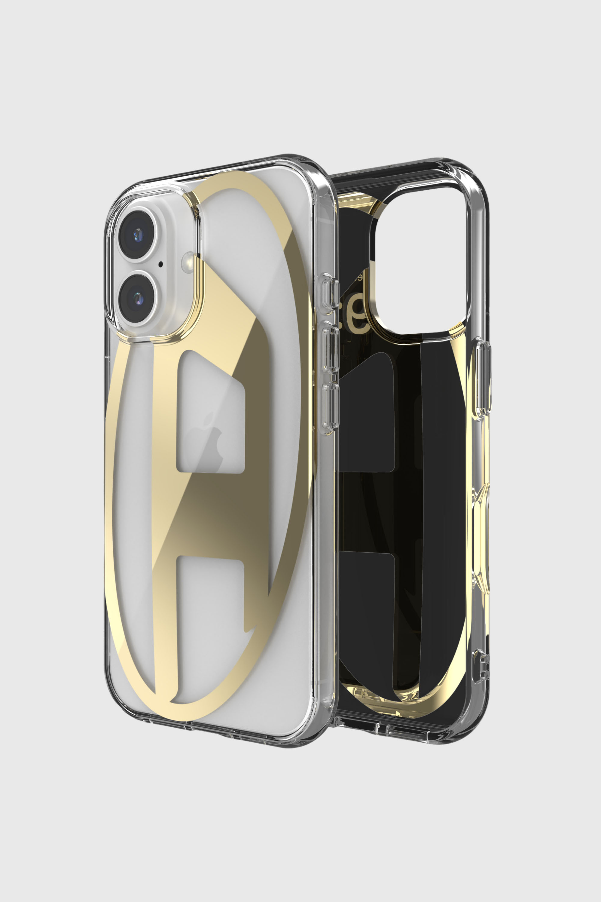 Diesel - 60135 AOP CASE, Unisex's Oval D Mirror Case for iP 16 in ゴールド - 1