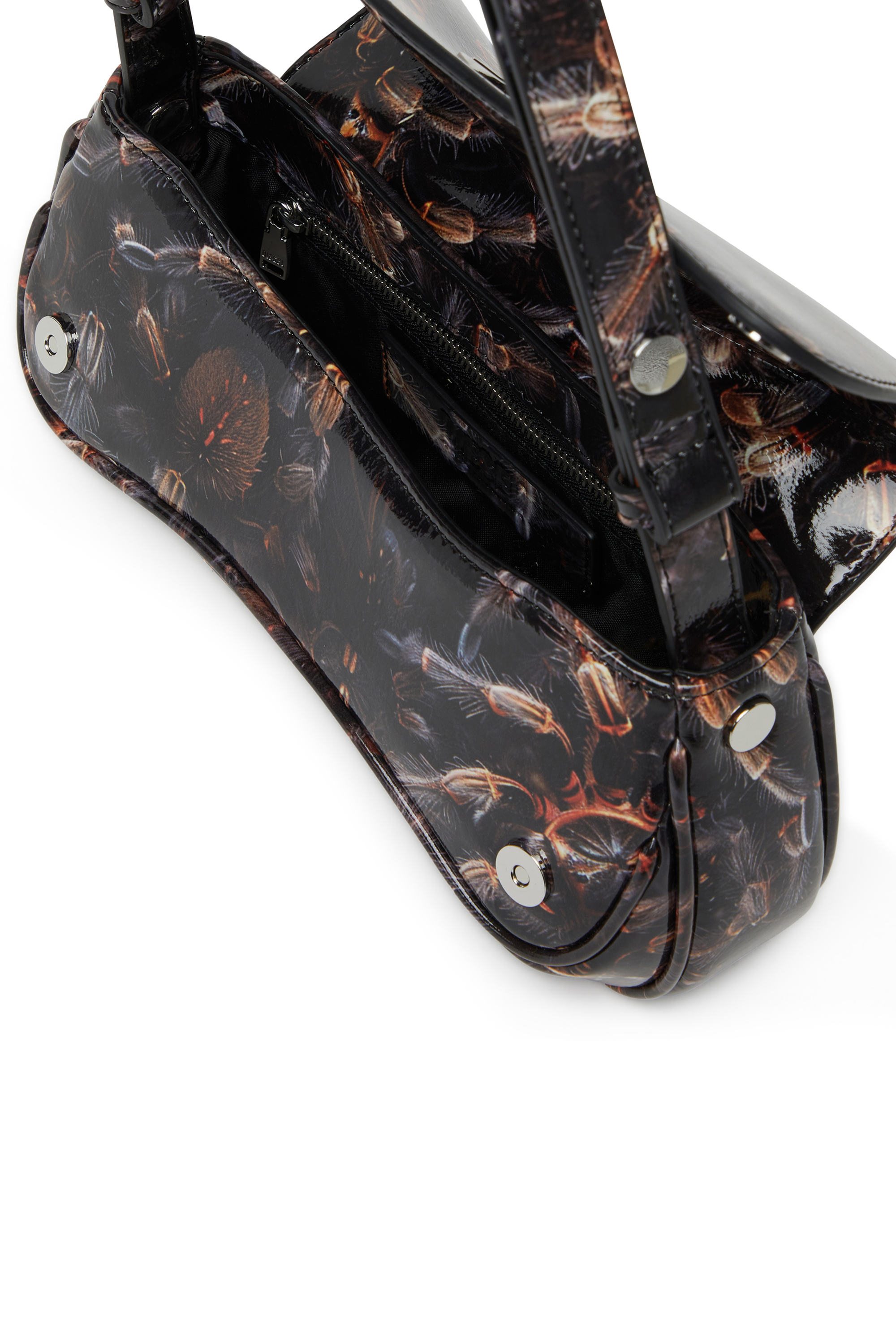 Diesel - PLAY CLUTCH, Female's Play-Glossy clutch with print in ブラック/ブラウン - 4