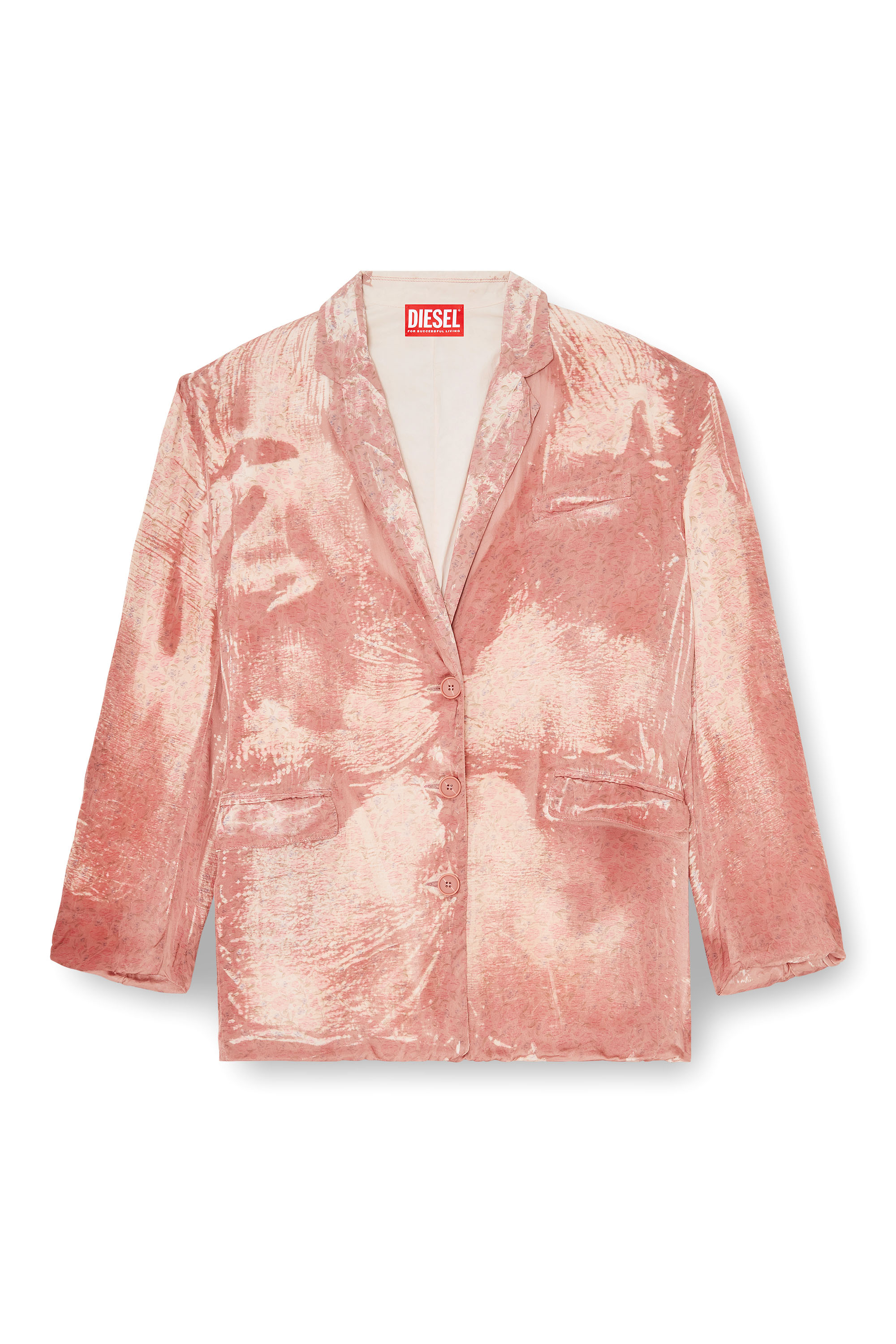 Diesel - G-ELYA, Female's Double-layer blazer with X-ray effect in ピンク / ホワイト - 3
