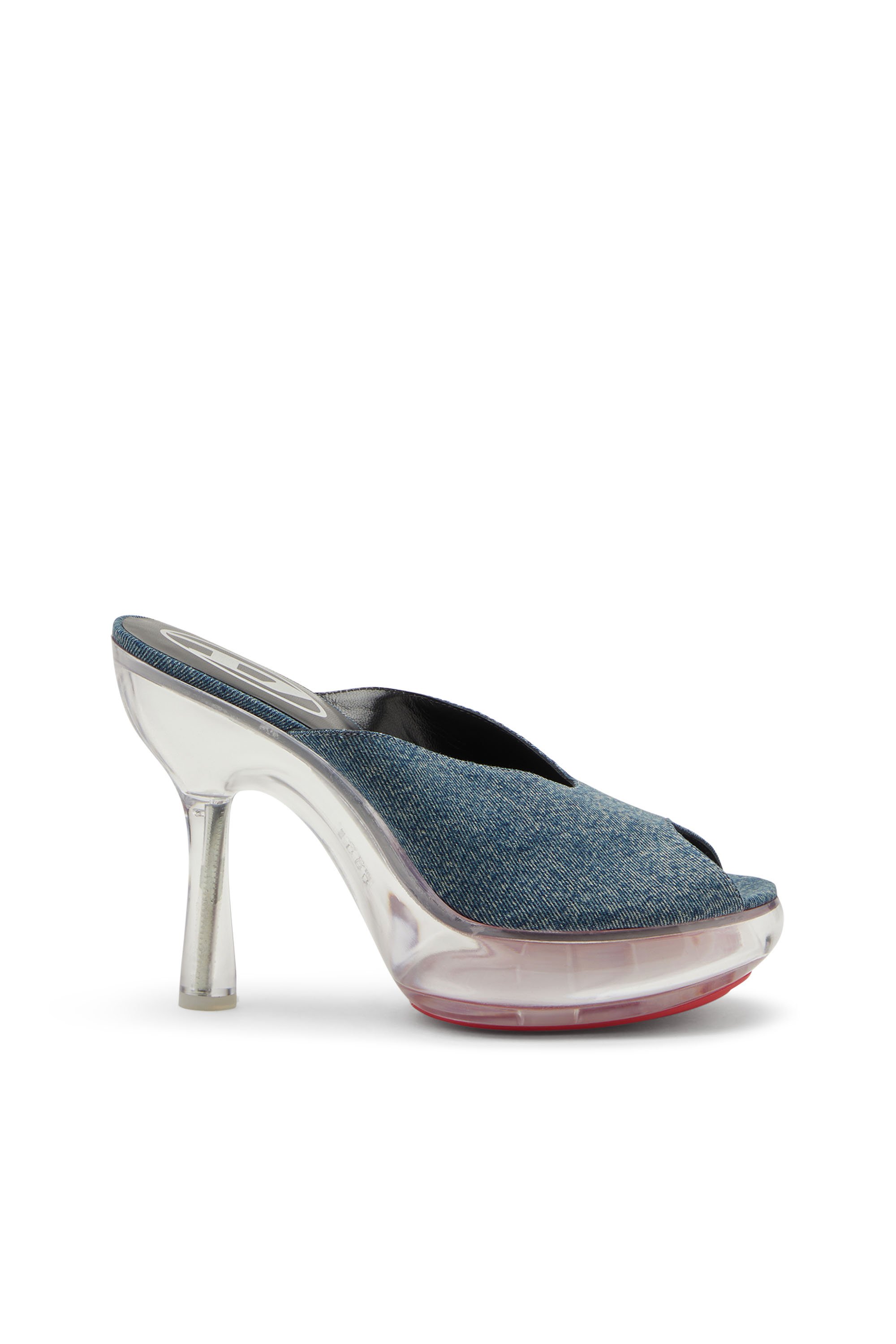 Diesel - D-LAKE PLATFORM SDL, Female's D-Lake-Platform mules in denim and plexiglass in ブルー - 1