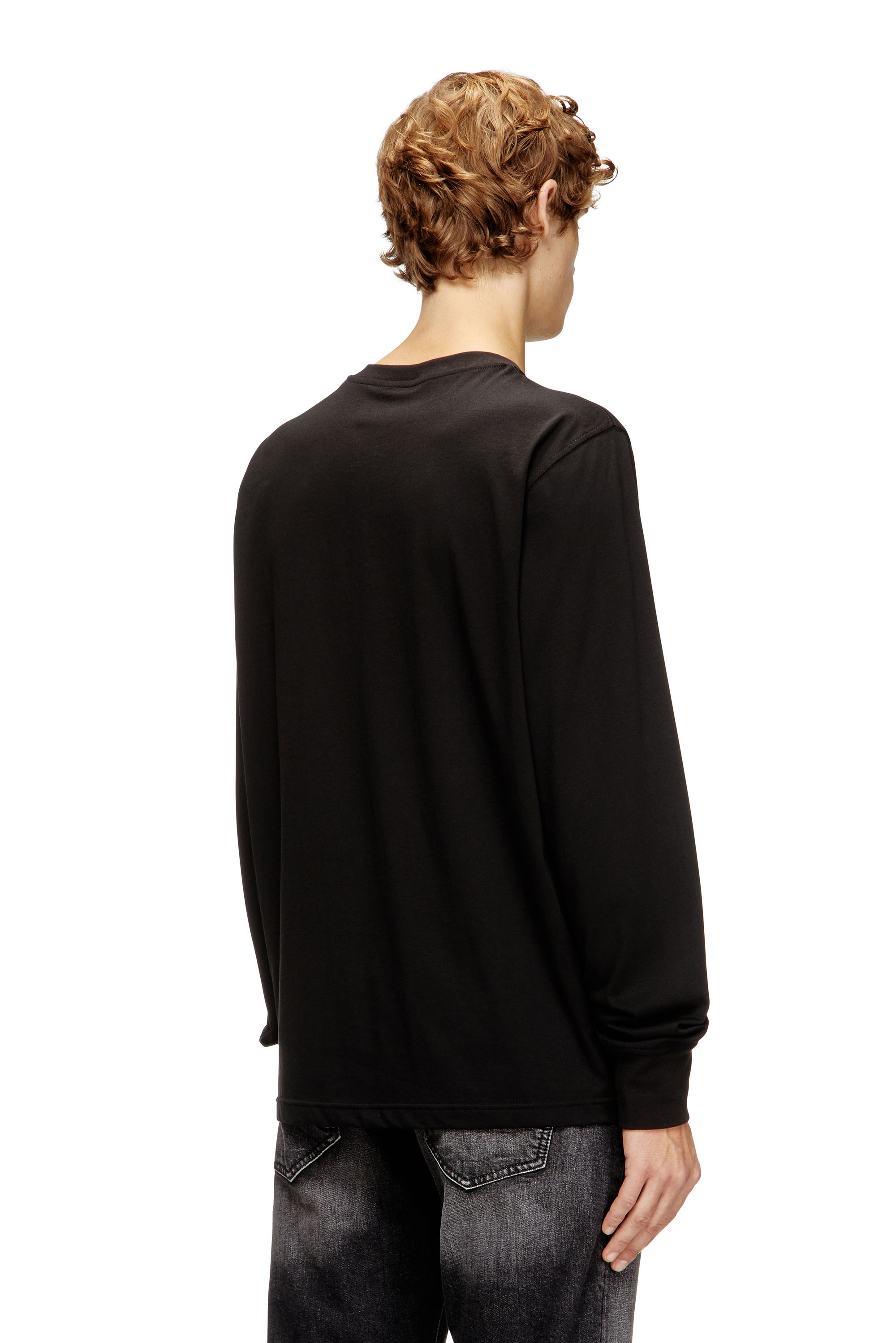 Diesel - T-ADJUST-LS-V1, Male's 長袖Tシャツ in ブラック - 4