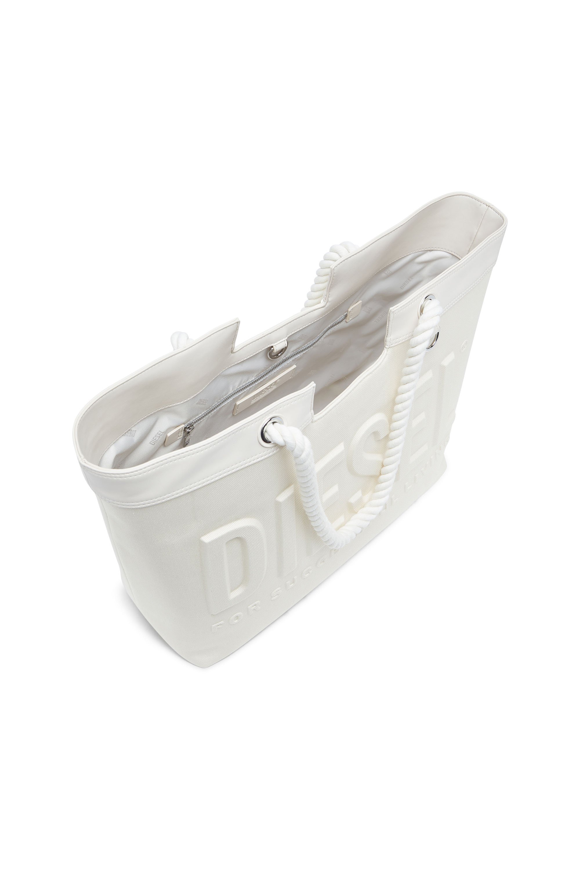 Diesel - DSL 3D SHOPPER EW, Female's Dsl 3D-Shopping bag in Cordura twill in ホワイト - 3