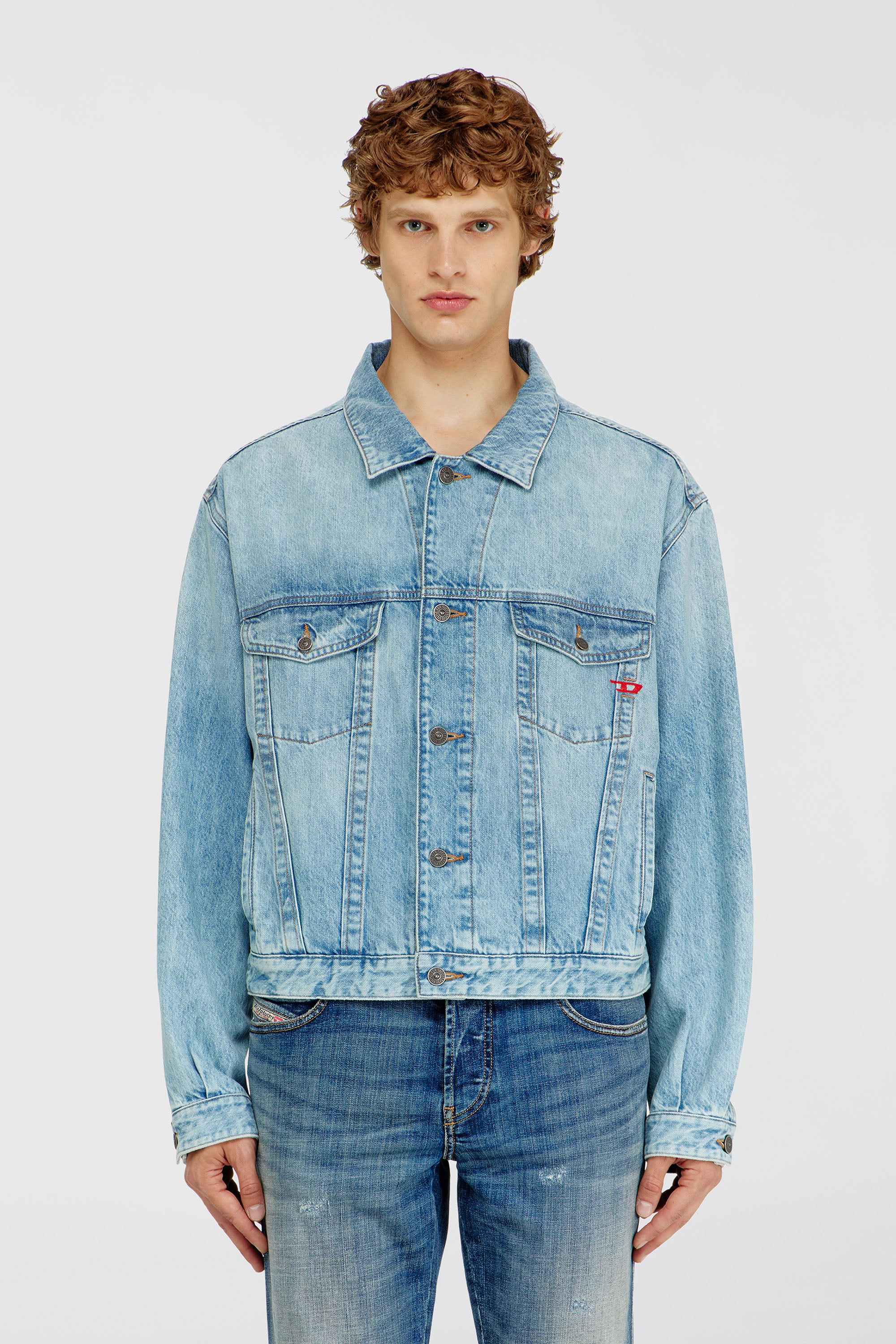 Diesel - D-RANGER, Unisex's デニムジャケット in ライトブルー - 1