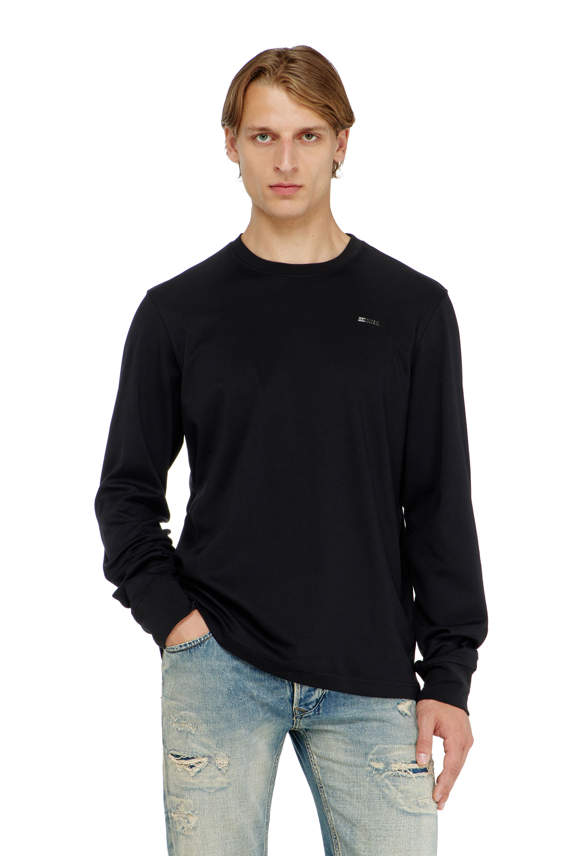 Diesel - T-ADJUST-LS-MET, Male's 長袖Tシャツ in ブラック - 3