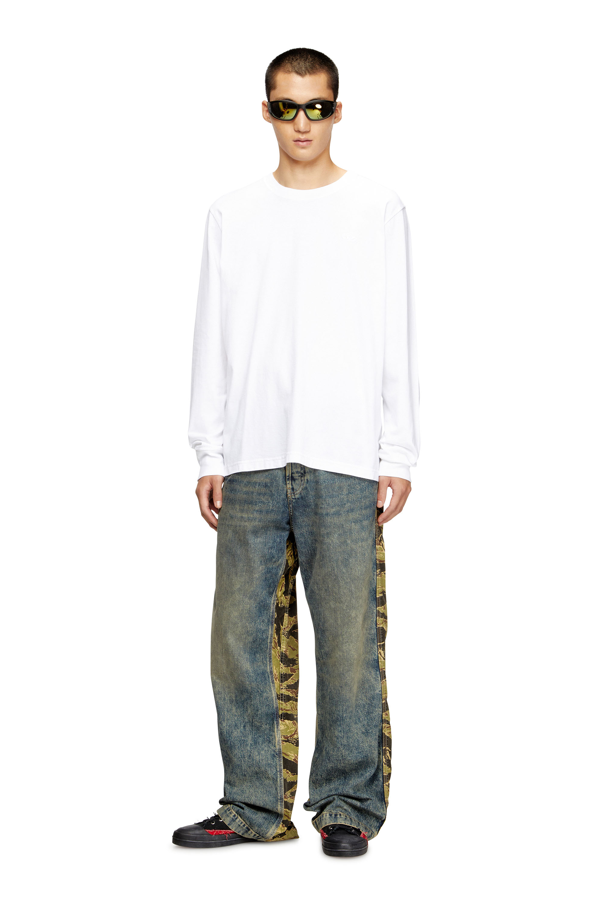 Diesel - T-ADJUST-LS-T1, Male's 長袖Tシャツ in ホワイト - 1