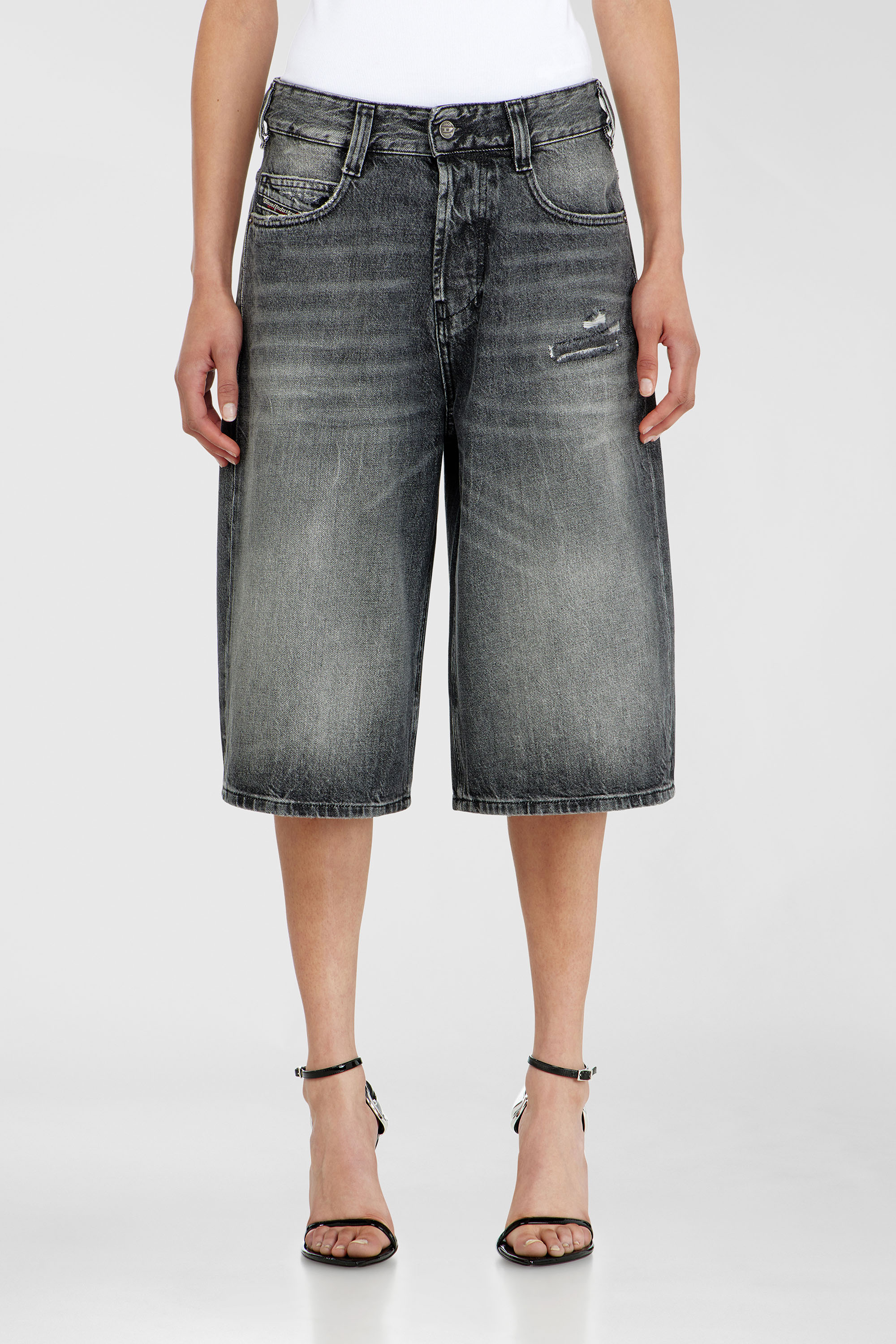 Diesel - D-ENIM-M-SHORT, Unisex's デニムショートパンツ in ダークグレー - 2