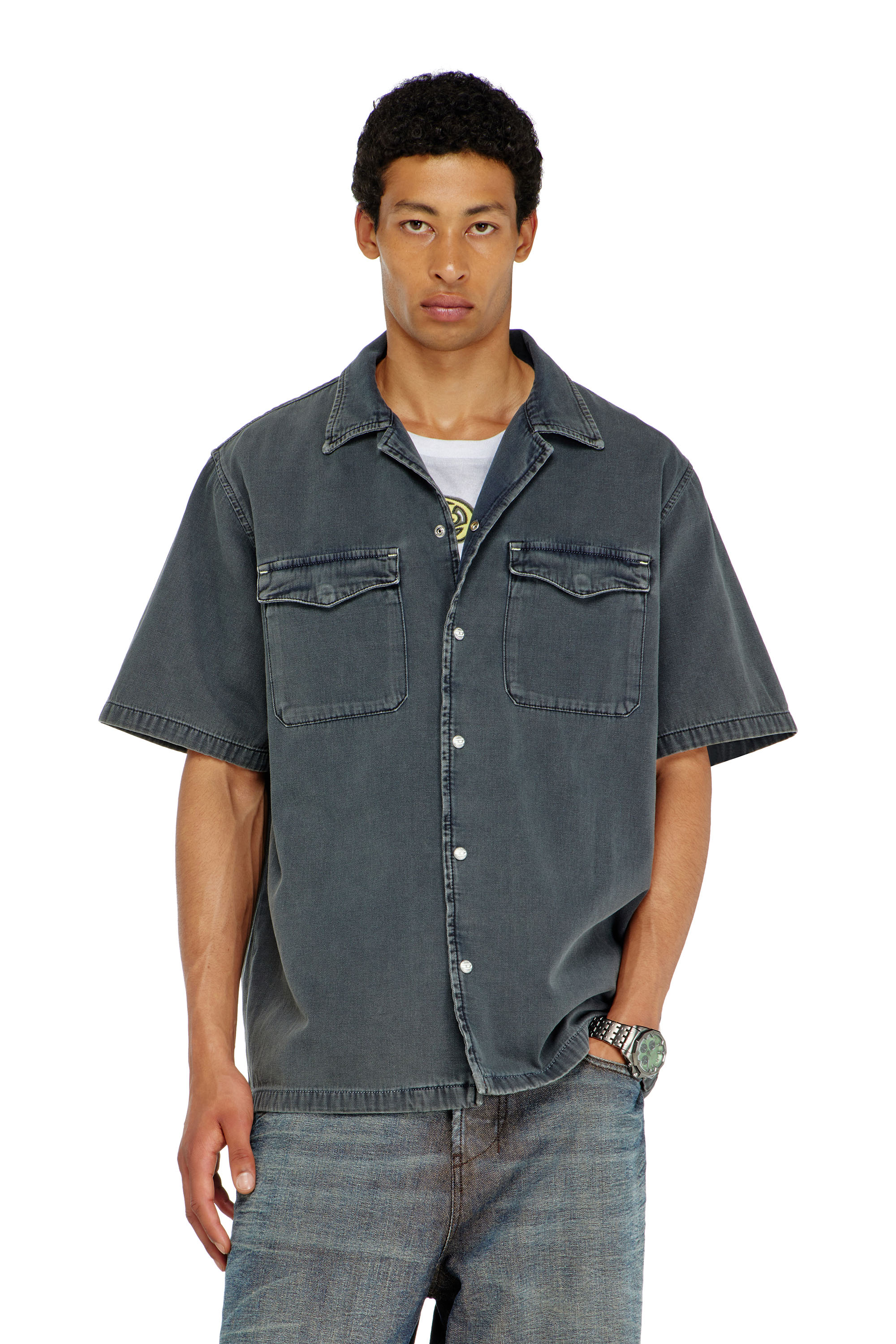 Diesel - D-NABIL-P, Male's デニムシャツ in null - 3