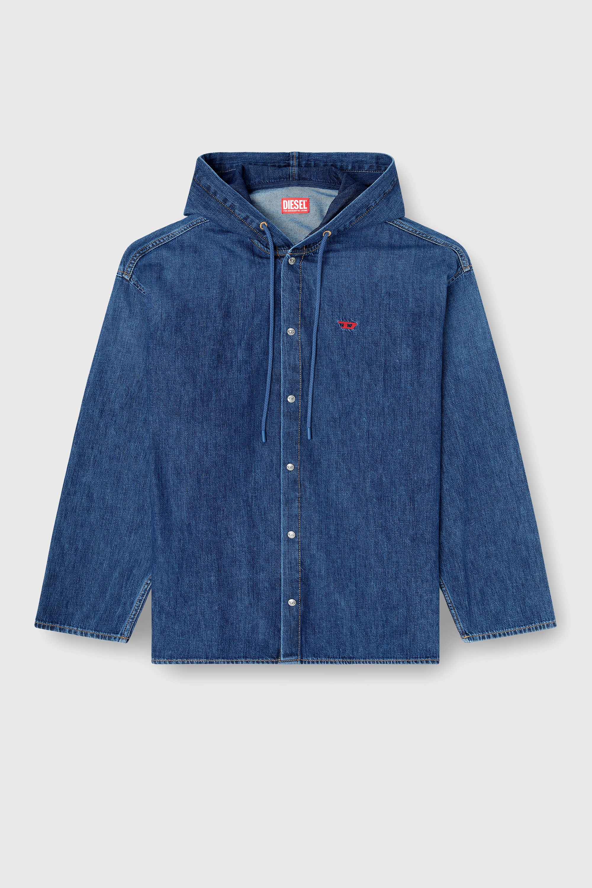 Diesel - D-DEWNY-HOOD, Male's フーディーシャツ in ダークブルー - 2