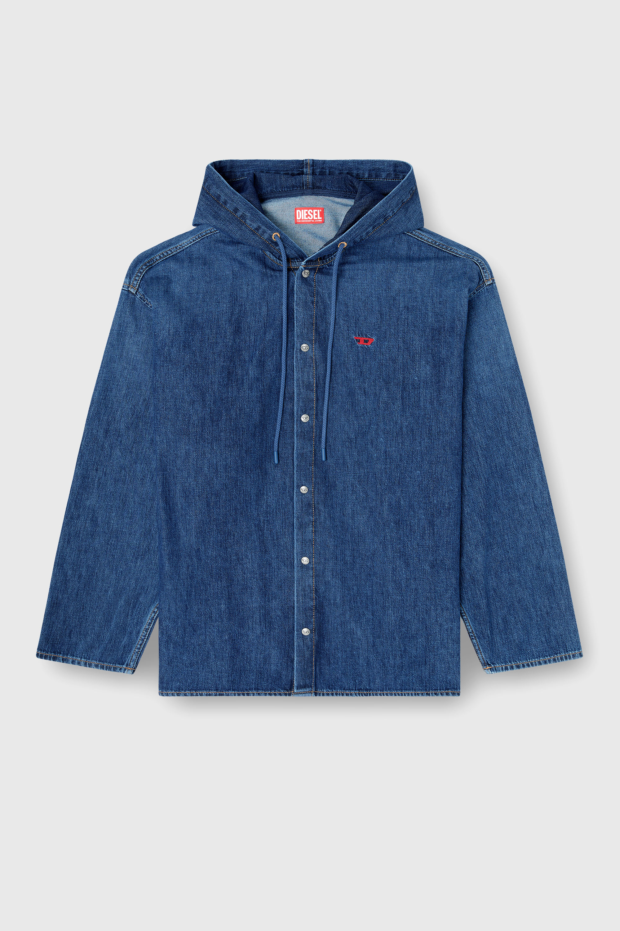 Diesel - D-DEWNY-HOOD, Male's フーディーシャツ in ダークブルー - 2