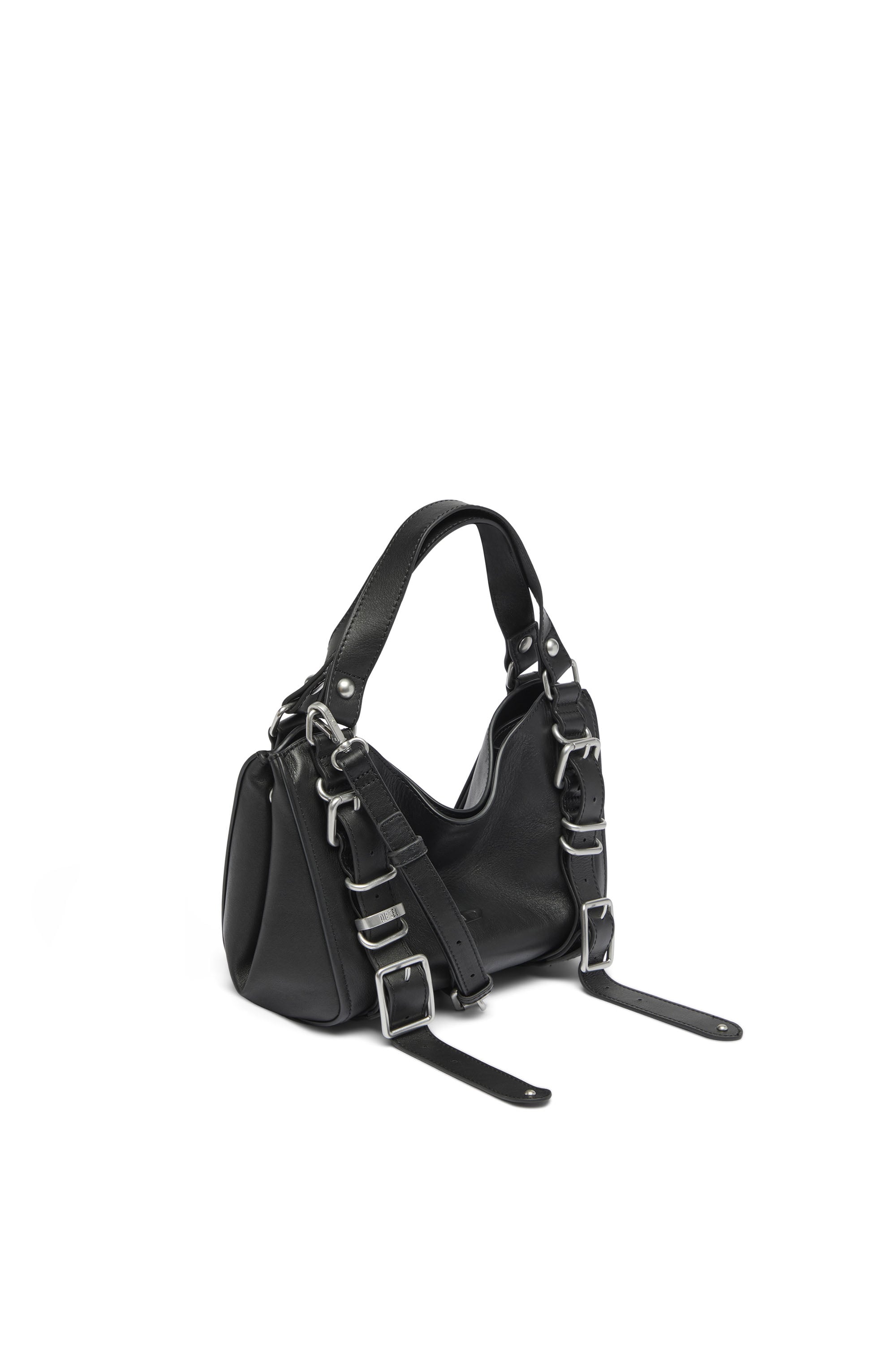 Diesel - D-ONE TOPHANDLE S, Female's D-One-Small top-handle bag in treated leather in ブラック - 4
