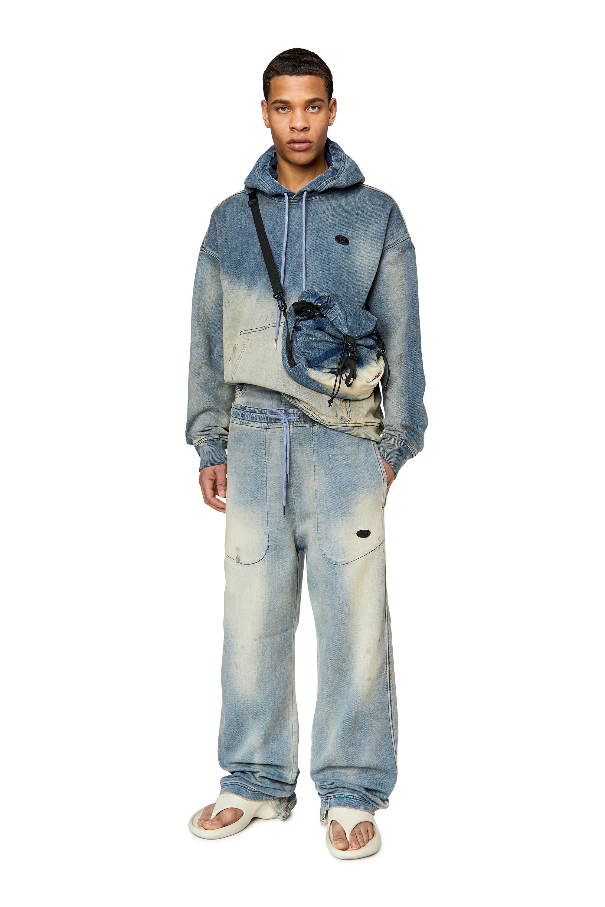 Diesel - D-UM-RIB D-UM-RIB TRACK DENIM HOODIE, ライトブルー - Image 2