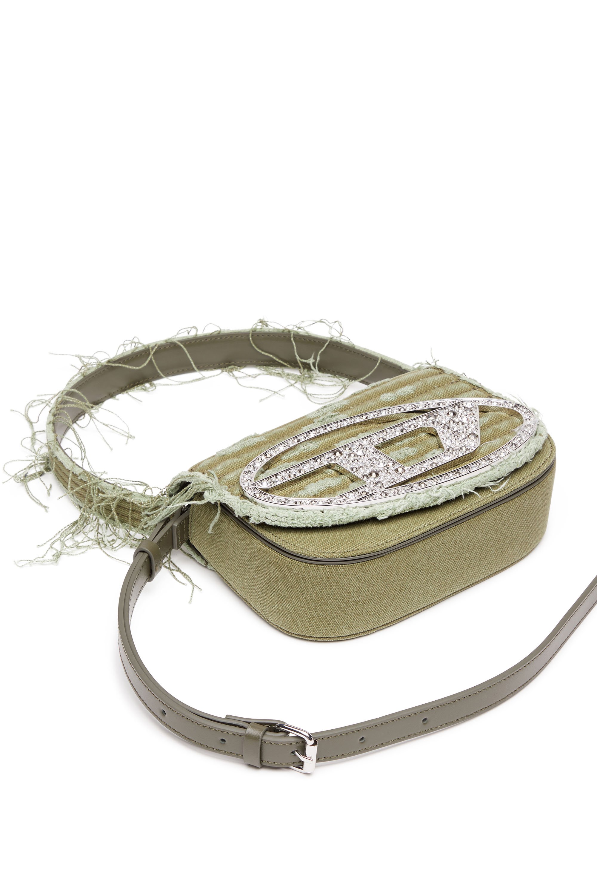 Diesel - 1DR, Female's 1DR-Iconic shoulder bag in canvas and leather in ミリタリーグリーン - 5