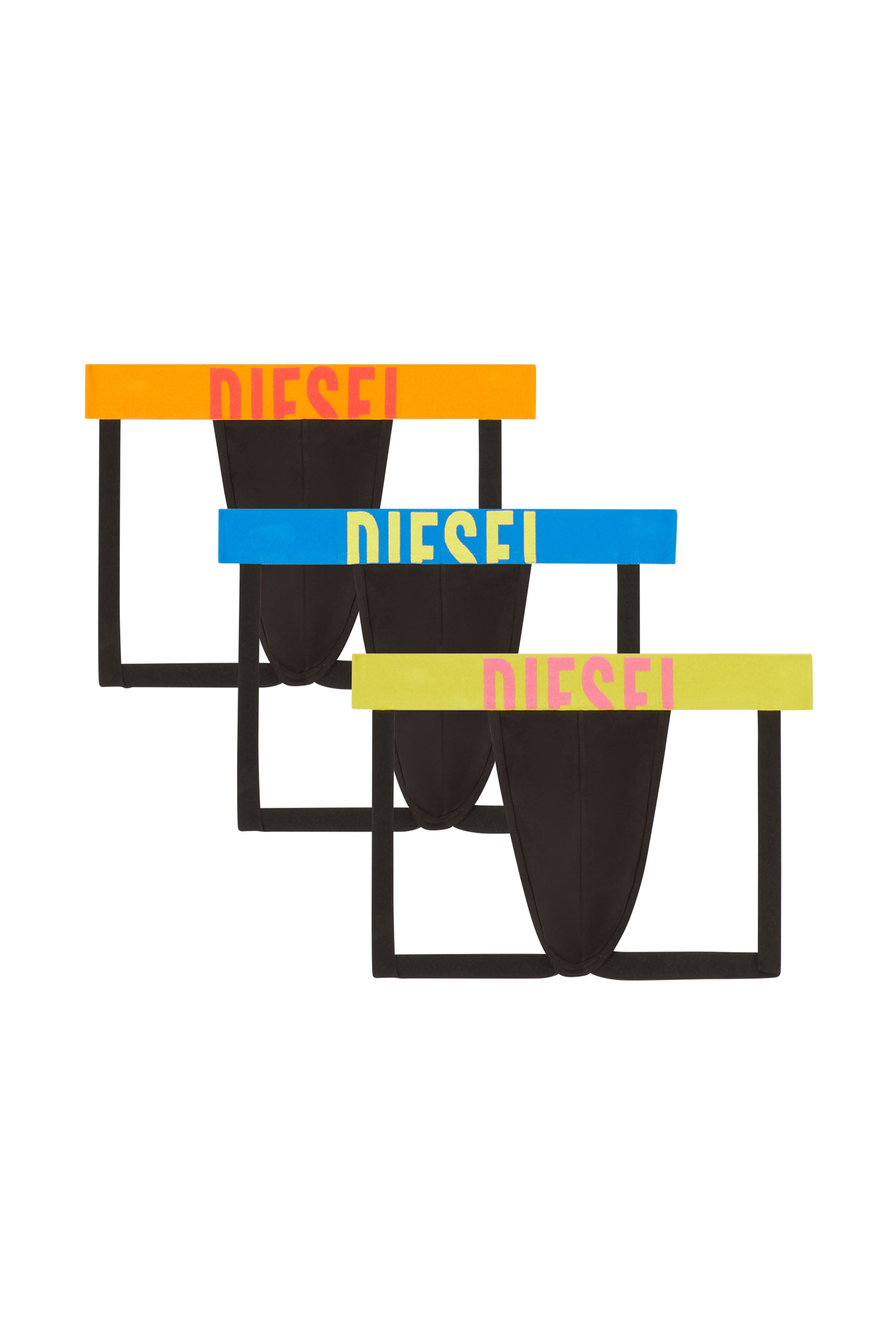 Diesel - JOCKY-D-POP-3PACK, Male's ジョックストラップ 3枚パック in ブラック/グリーン - 3
