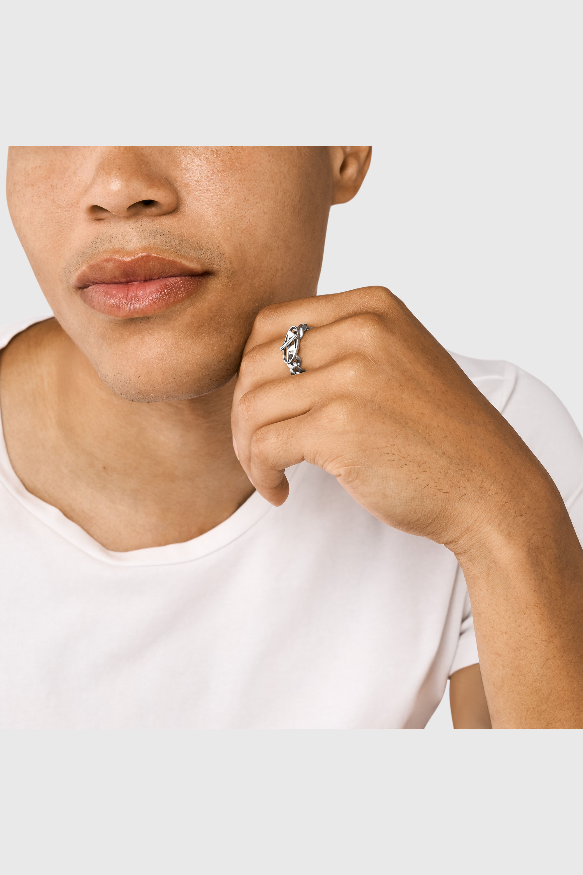 Diesel - DX1533040, Unisex's リング in シルバー - 4
