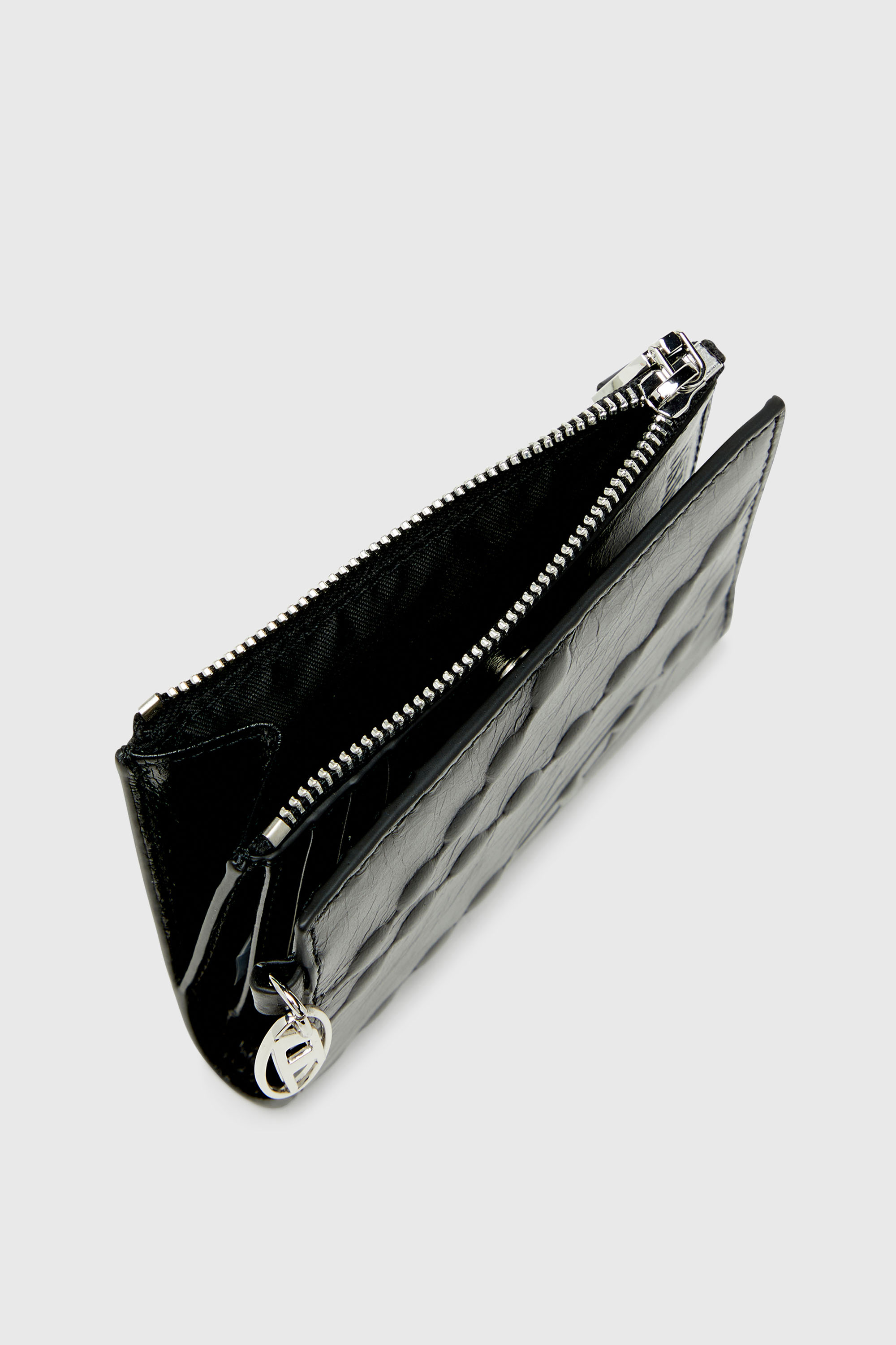 Diesel - OVAL-D BI FOLD ZIP II, Female's 二つ折りウォレット in ブラック - 4