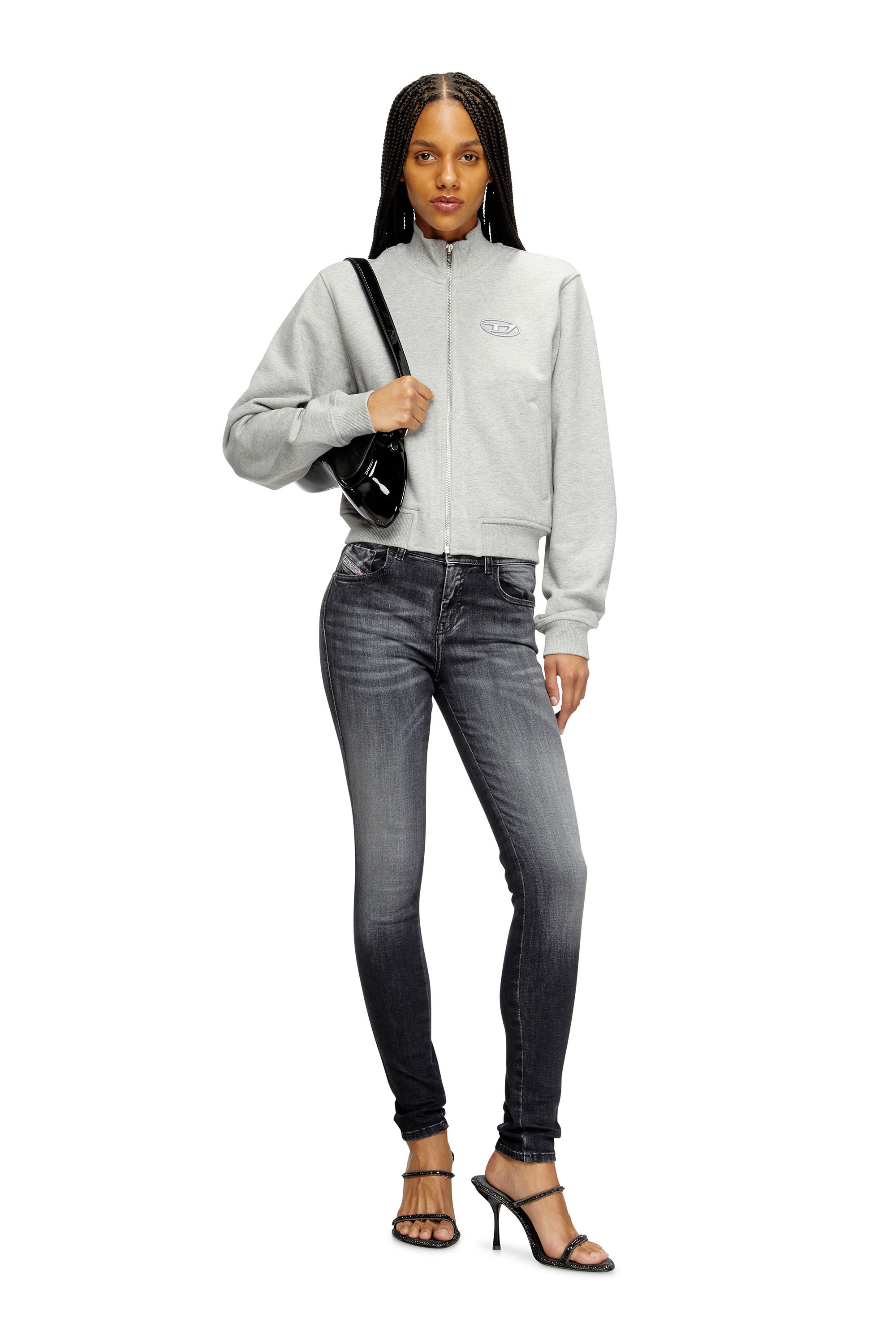 Diesel - F-FLACIN-J1, Female's Sweatshirt with Oval D logo in グレー - 2