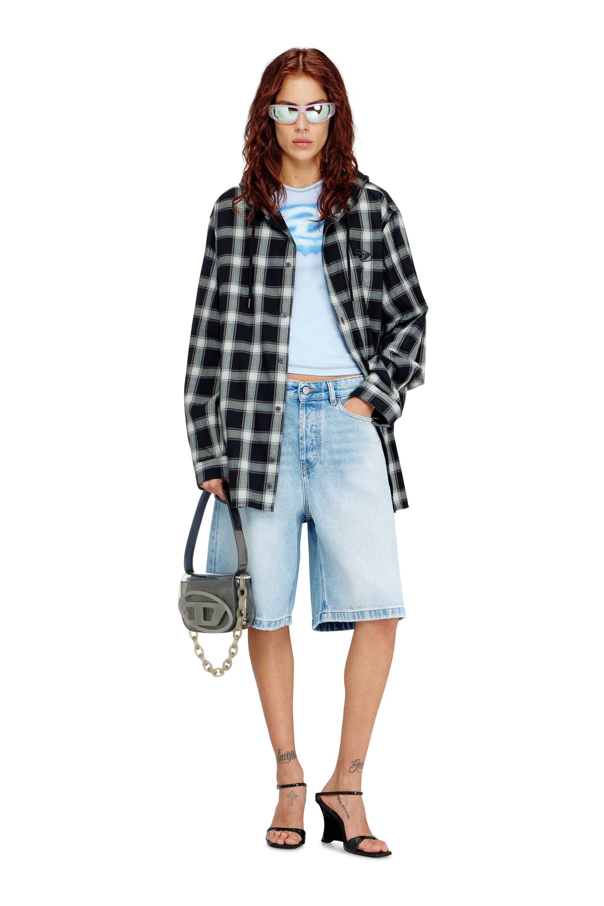 Diesel - DE-SIRE-SHORT, Female's Shorts in destroyed denim in ライトブルー - 1