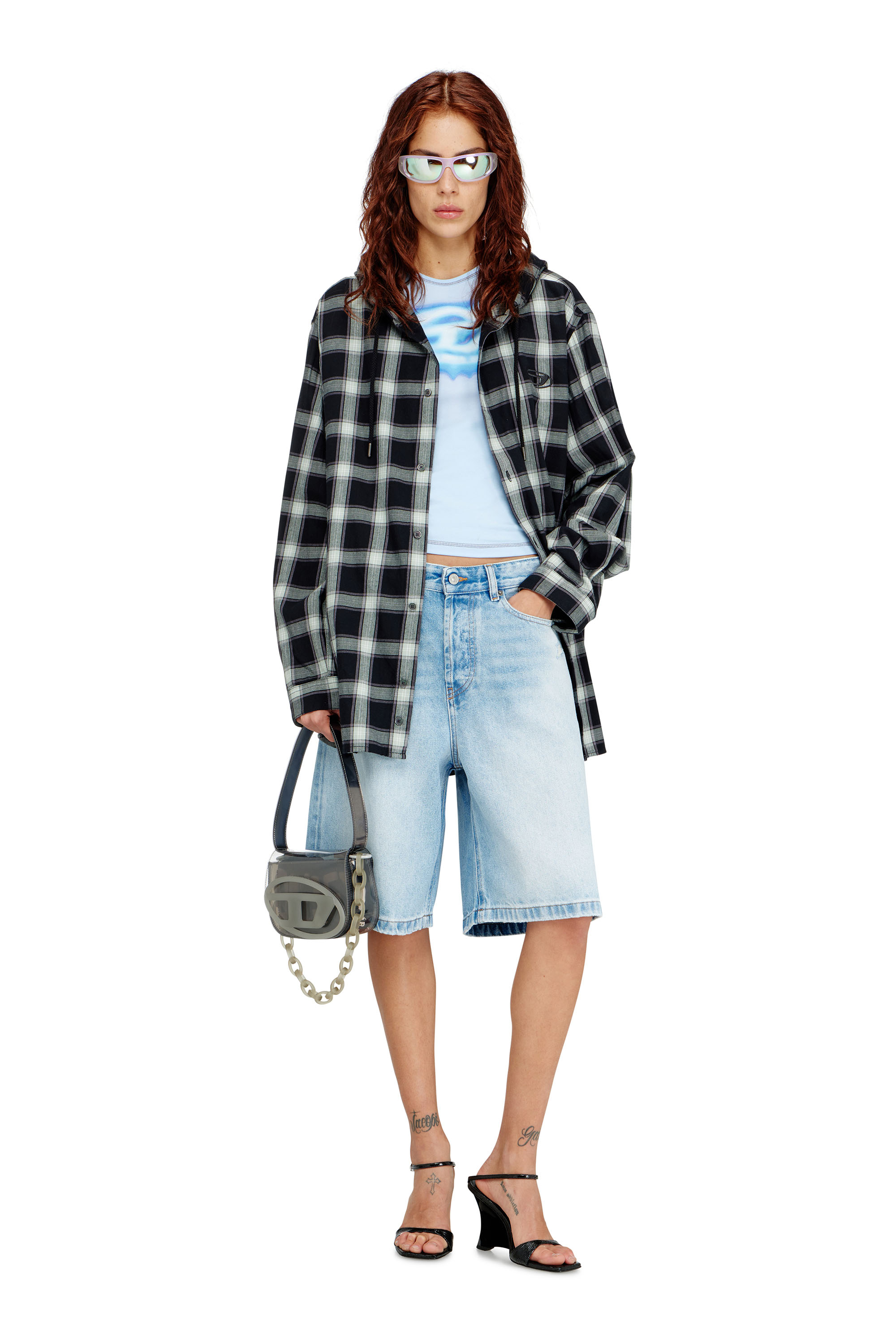 Diesel - DE-SIRE-SHORT, Female's Shorts in destroyed denim in ライトブルー - 1