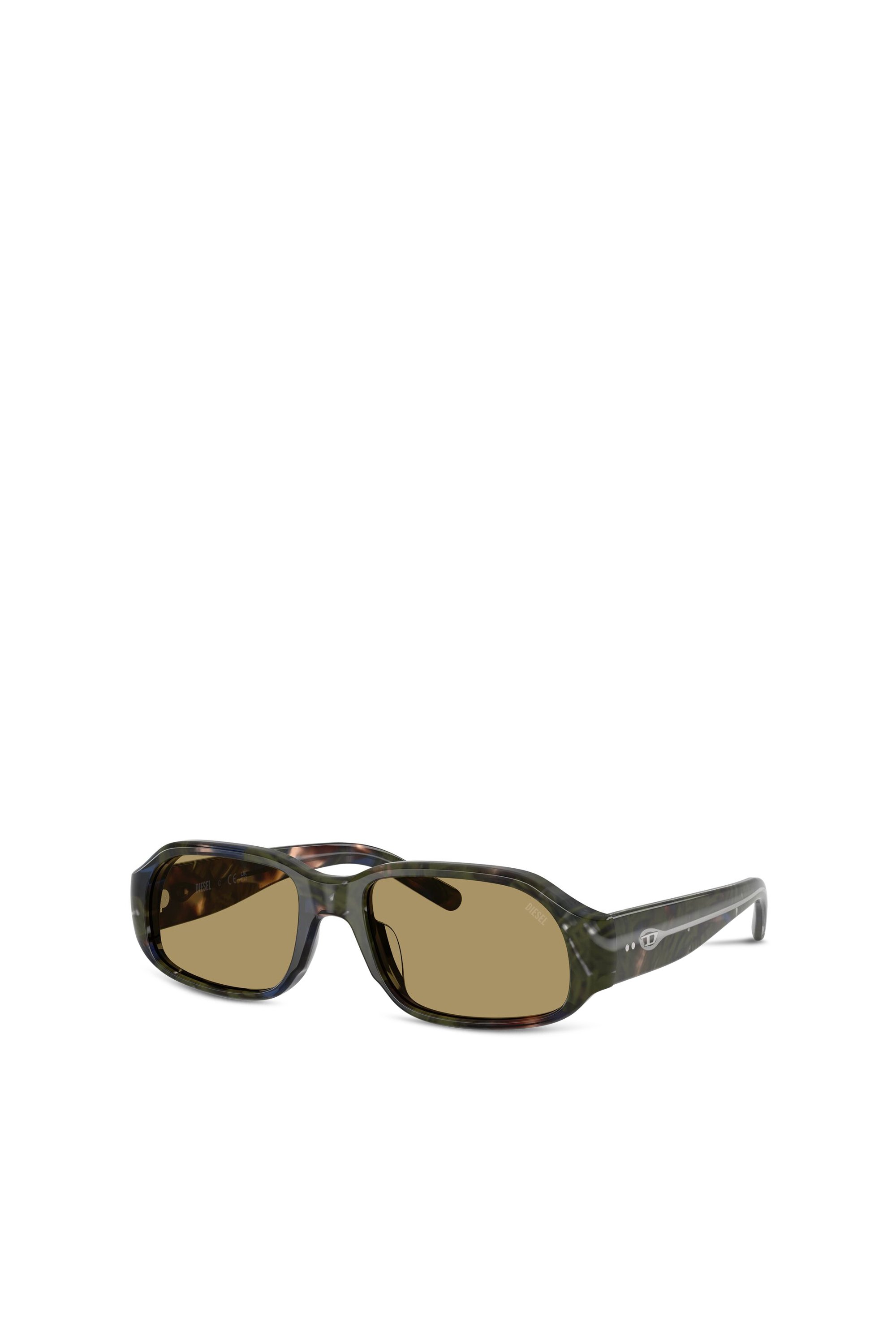 Diesel - 0DL2009U, Unisex's Rectangle sunglasses in グリーン/ブラウン - 1