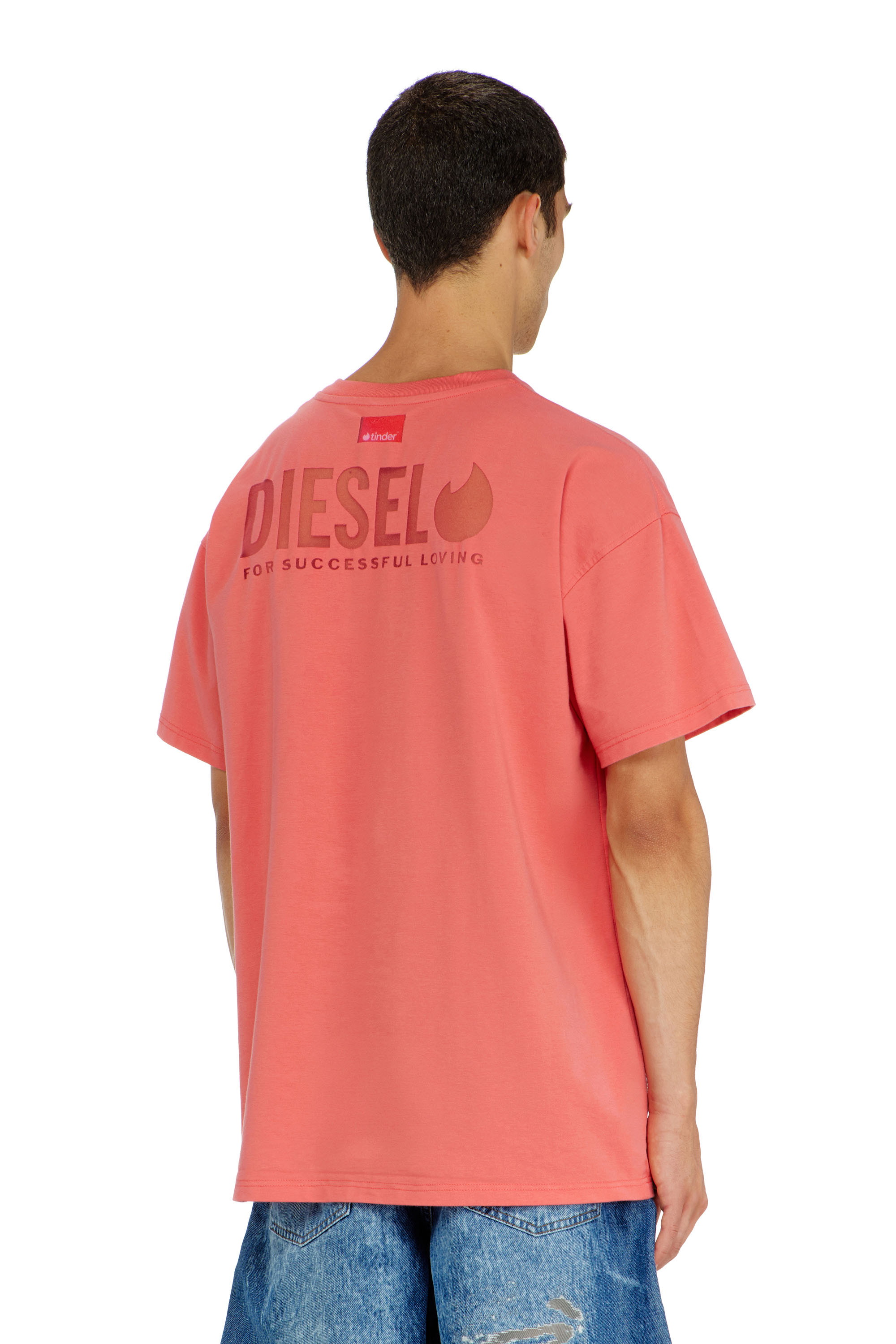 Diesel - PR-T-NORM-CHITIND-R, Unisex's T-shirt with transparent back logo in コーラルローズ - 2