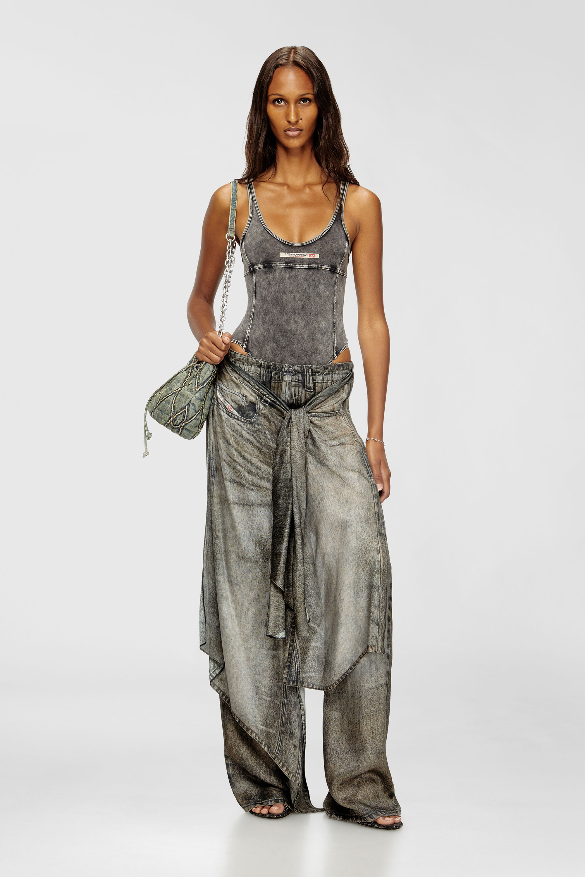 Diesel - PHOEBE-DNM, Female's ボディスーツ in ダークグレー - 6