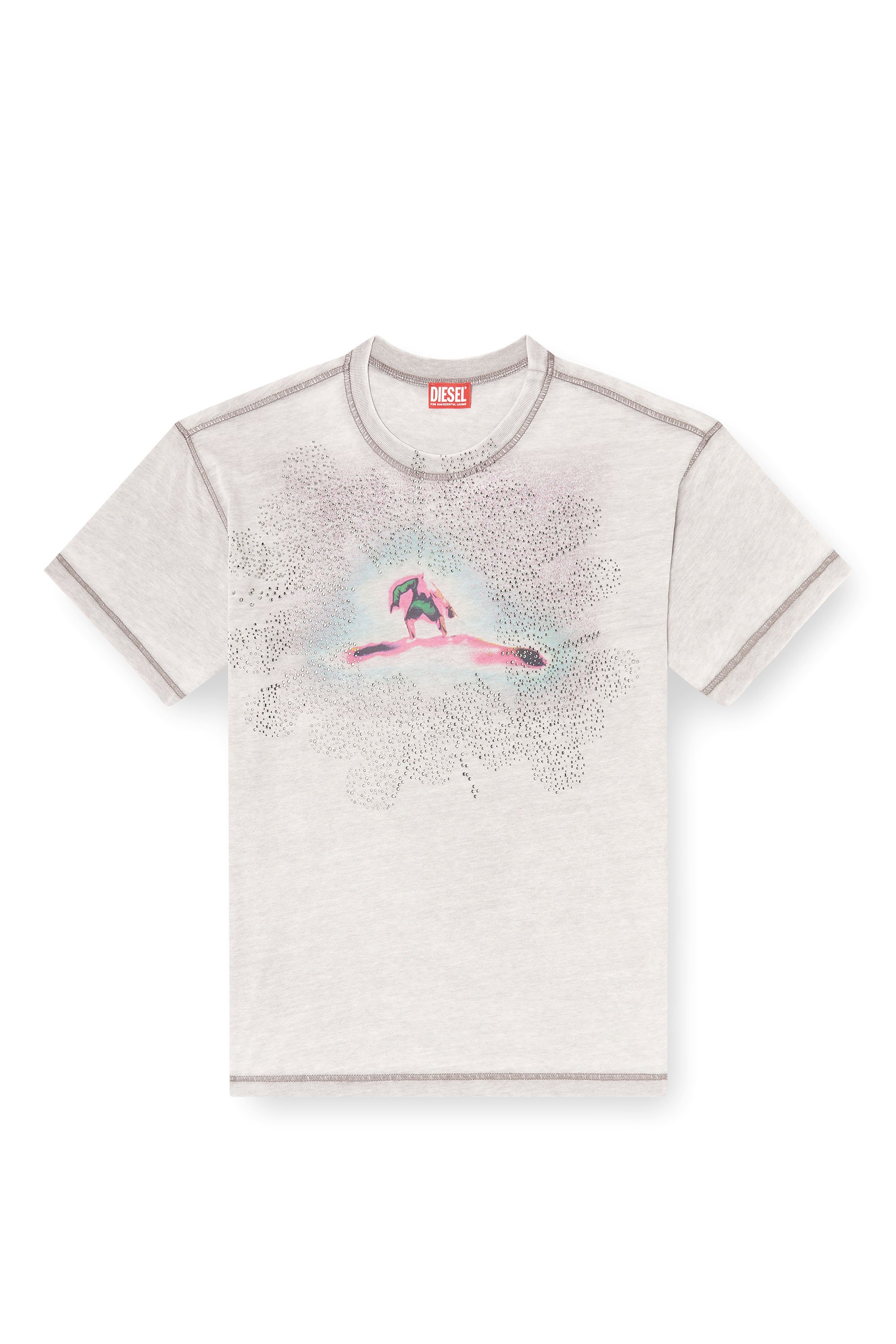 Diesel - T-NORM-V6, Male's Tシャツ in グレー - 3