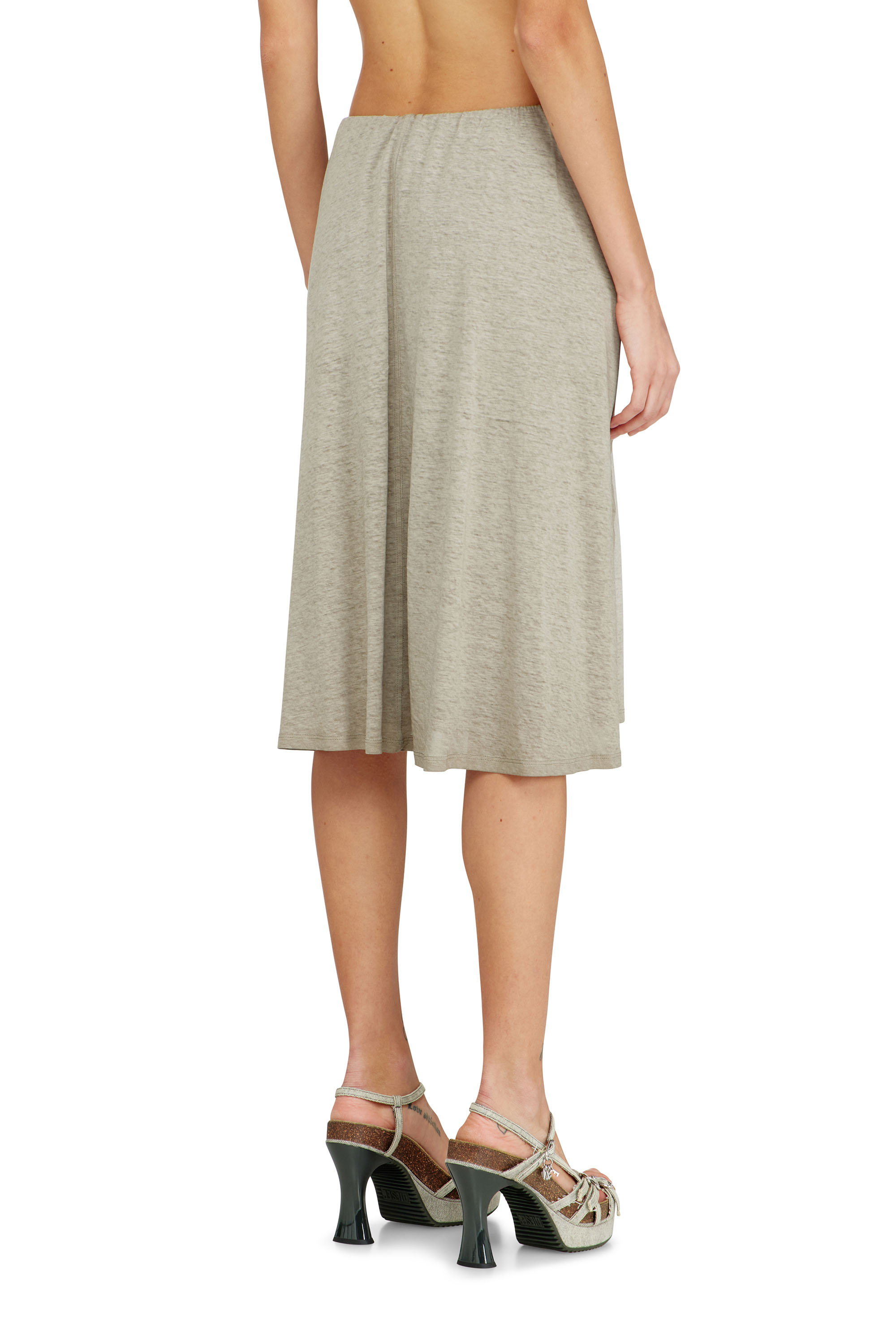 Diesel - P-RALYA, Female's Hemp-cotton bermuda shorts with wrap detail in ベージュ - 3