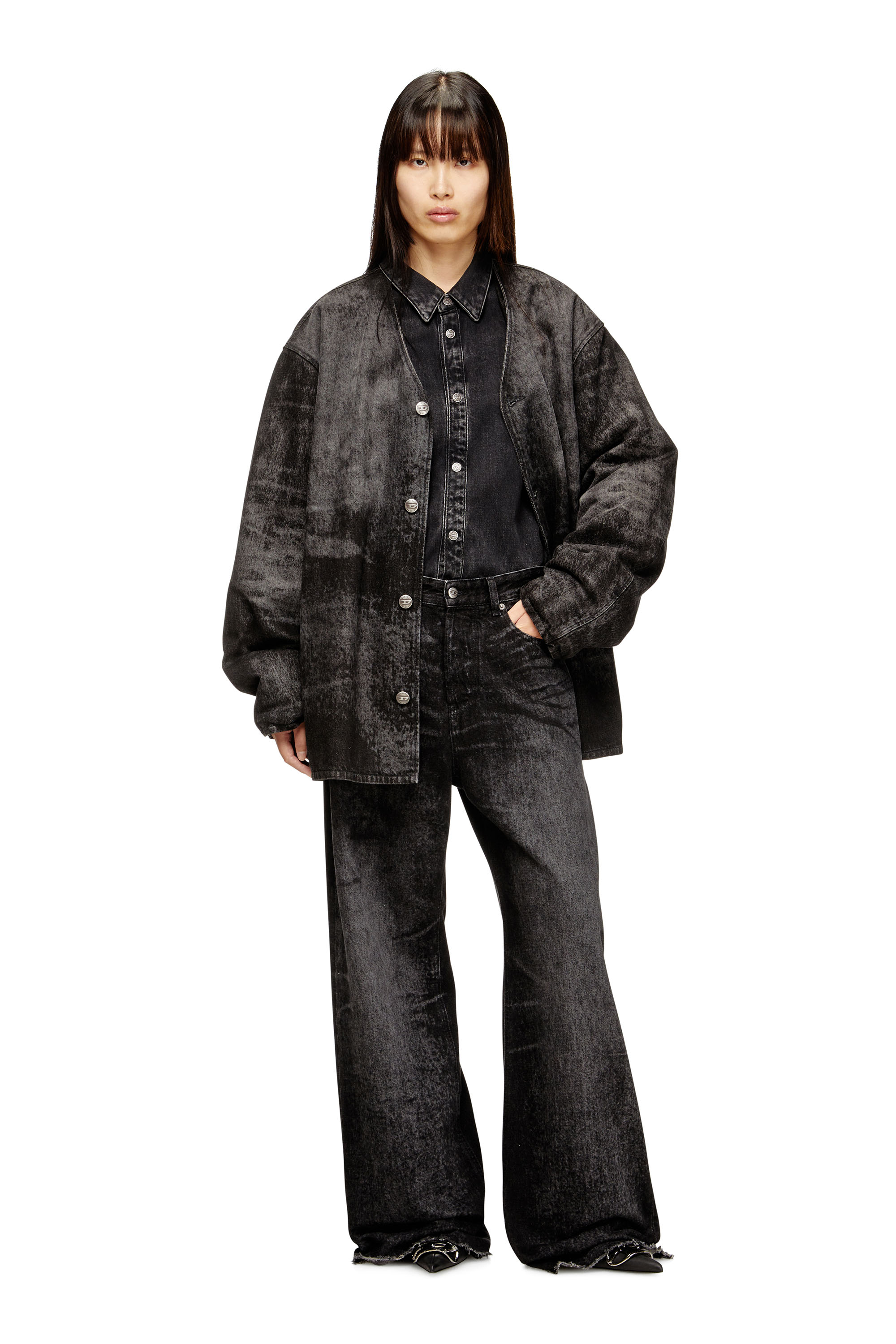 Diesel - Female's Relaxed Jeans 1996 D-Sire 007DB, ブラック/ダークグレー - 1