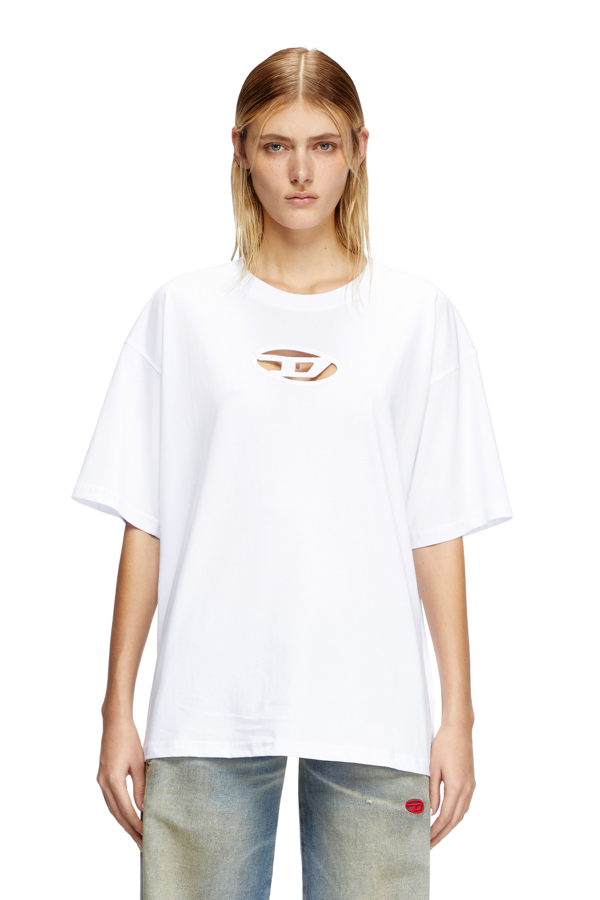 Diesel - T-BOXT-OD, Unisex's T-shirt with embroidered Oval D in ホワイト - 5
