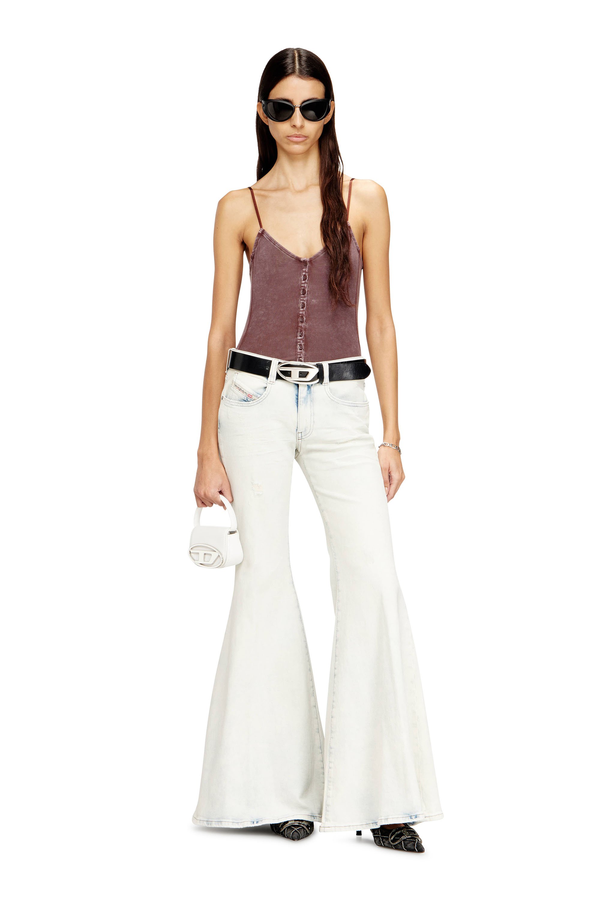 Diesel - 1DR XS, Female's カウレザーショルダーバッグXS in ホワイト - 2