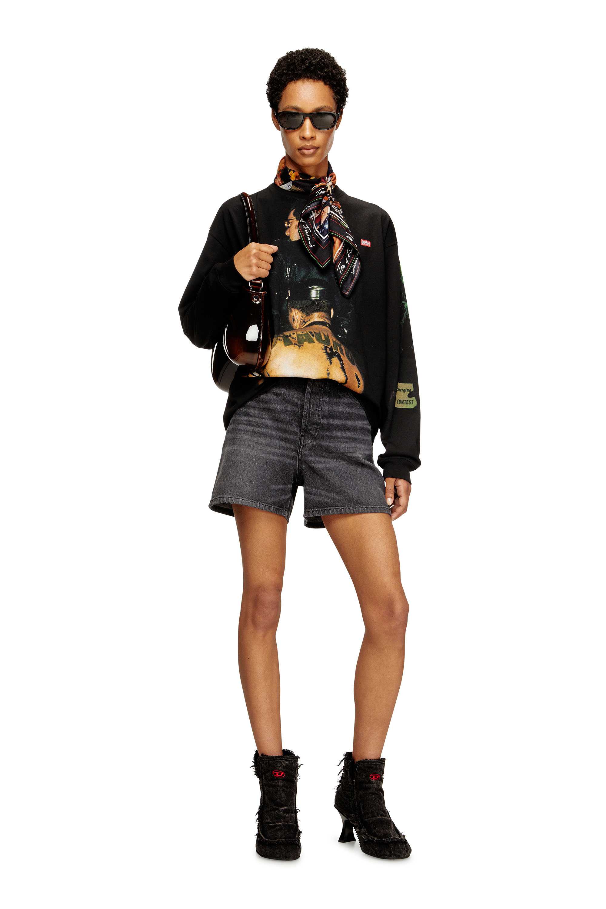 Diesel - PR-T-BOXT-LS-TOM25-1, Unisex's Long-sleeve T-shirt with graphic print in ブラック - 6