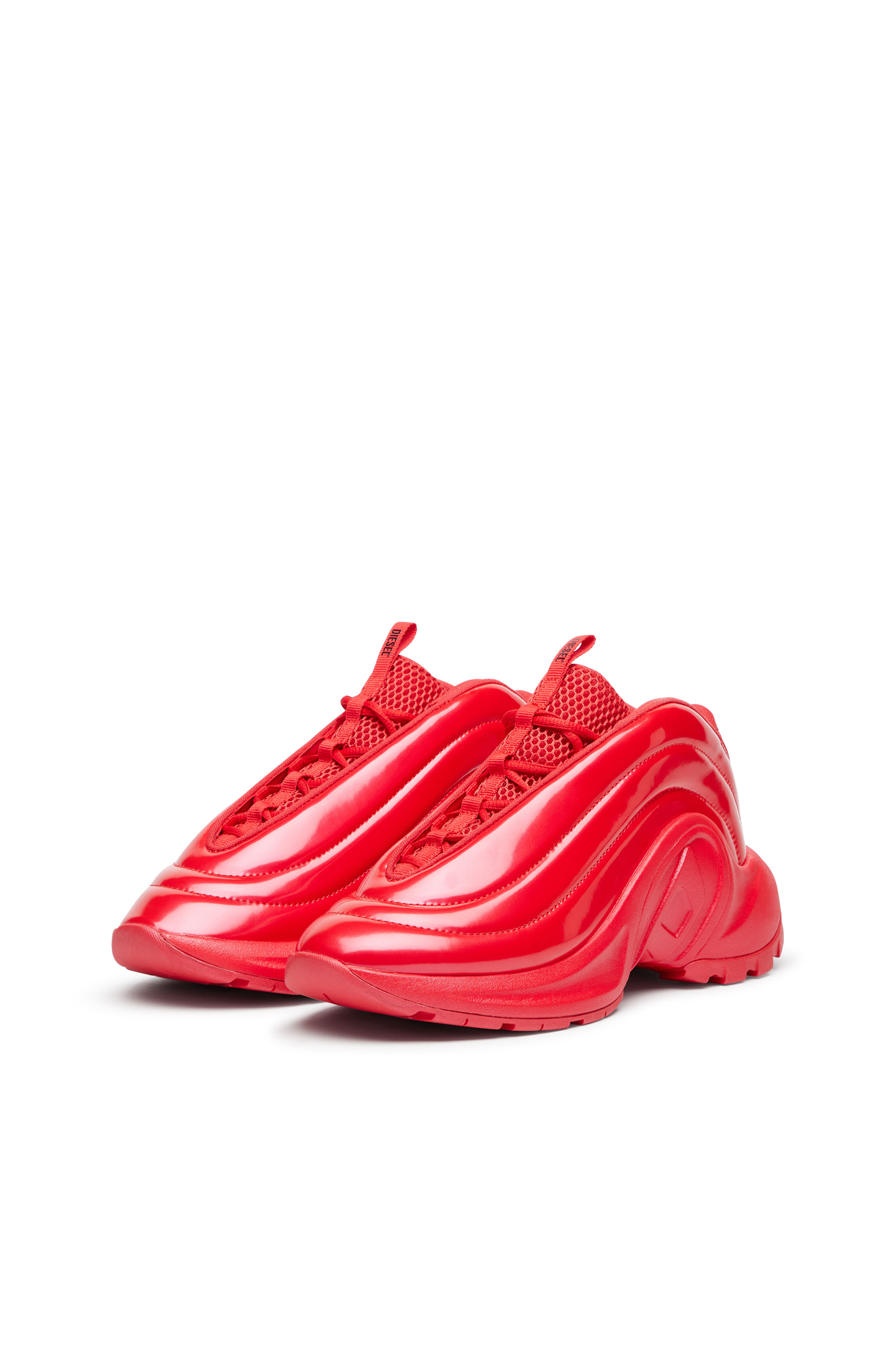 Diesel - S-D-RUNNER X, Unisex's S-D-Runner-Slip-on sneakers with Oval D instep in レッド - 8