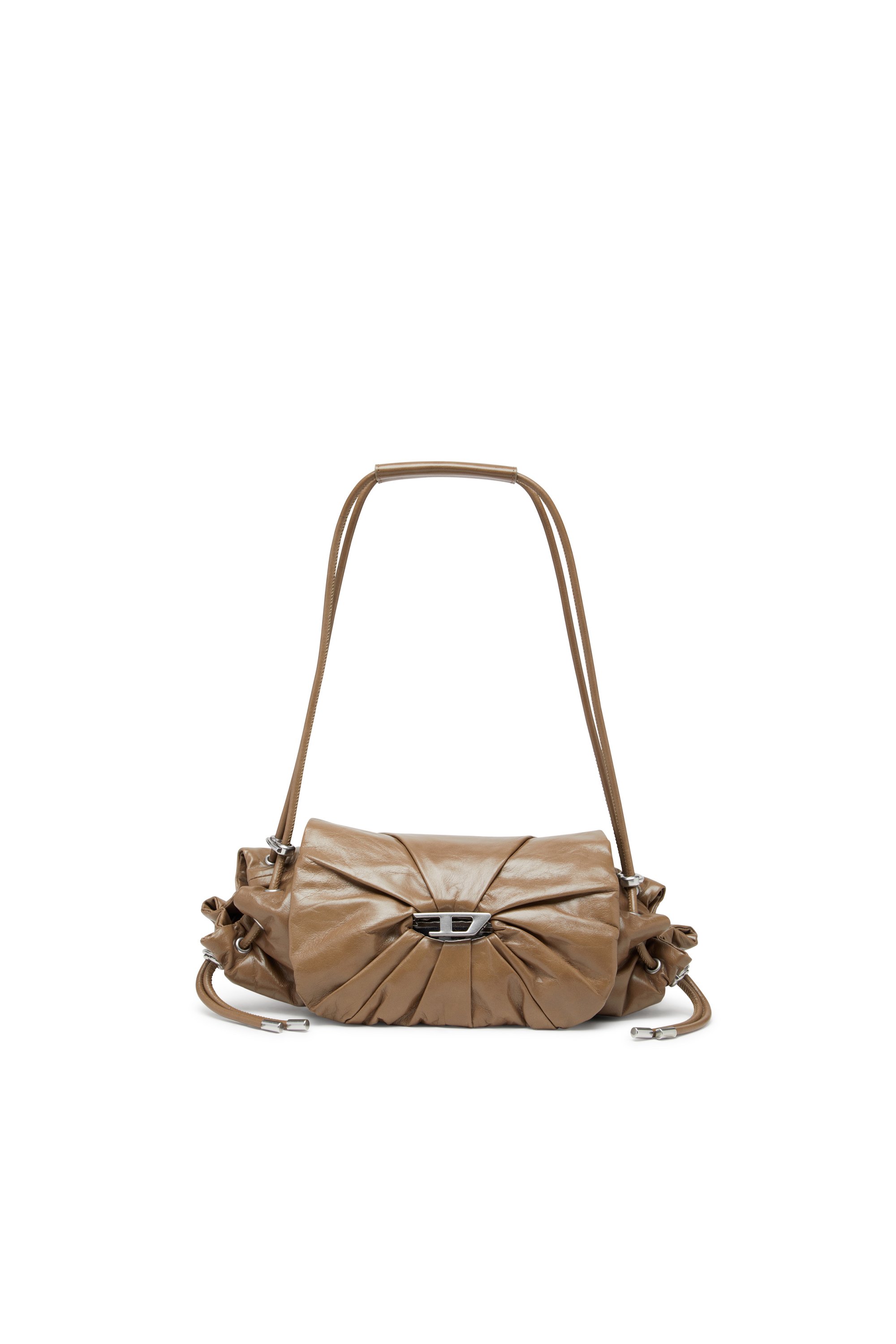 Diesel - SCRUNCH-D SHOULDER S, Female's Scrunch-D S-Shoulder bag in scrunched leather in ブラウン - 1