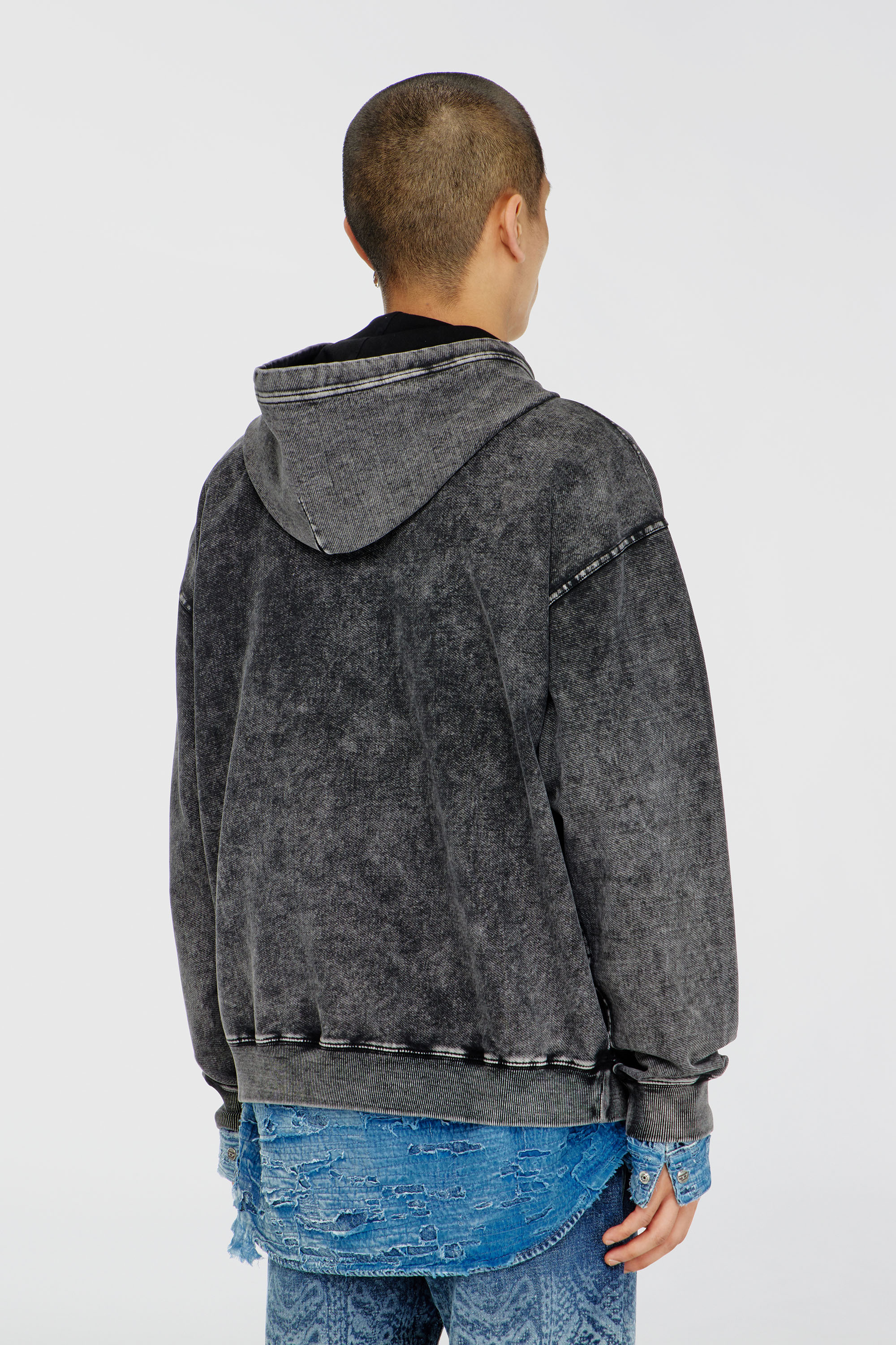 Diesel - S-BOXT-HOOD-TUK, Male's プルオーバーパーカー in ダークグレー - 4