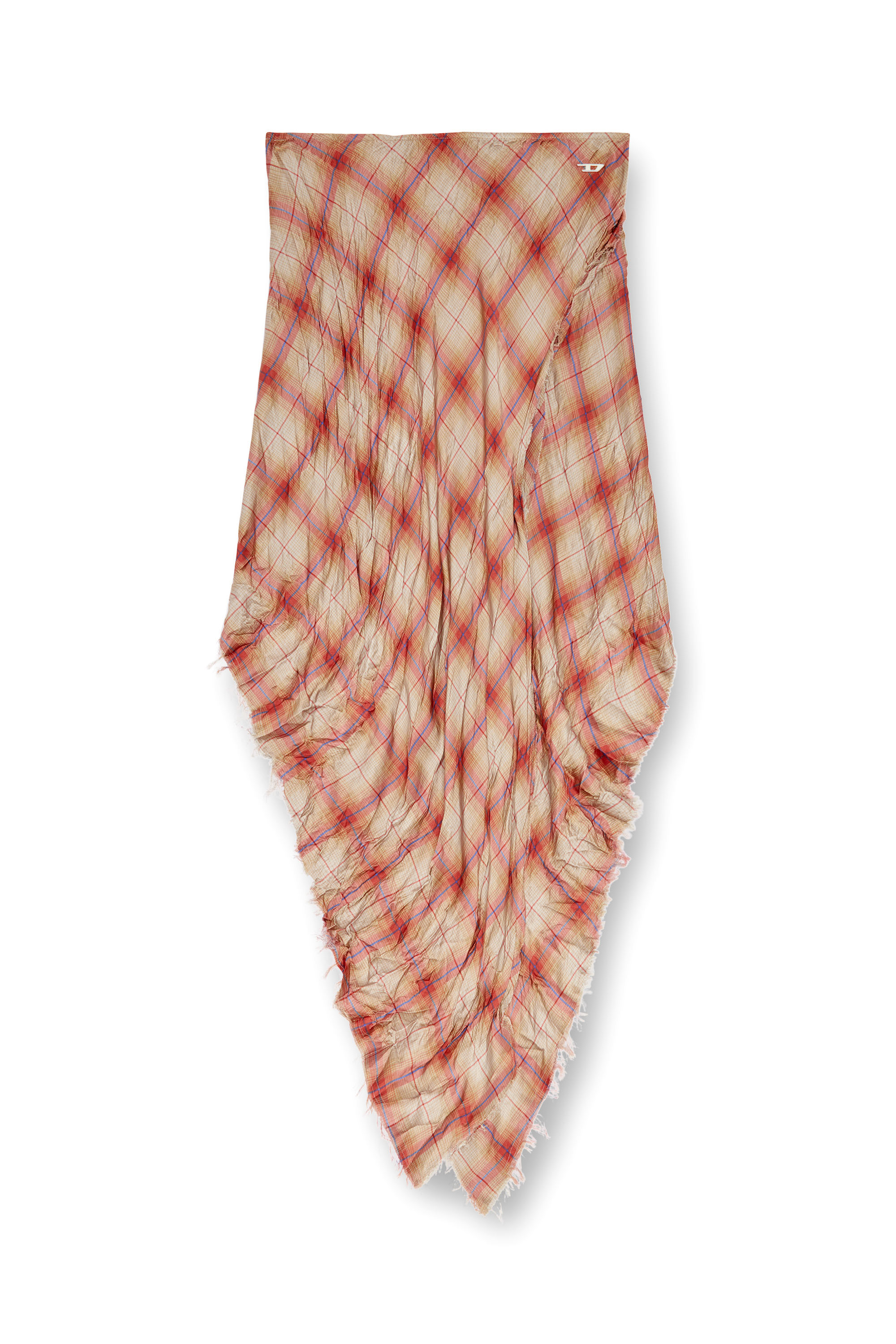 Diesel - O-DEON, Female's Wrapped skirt in wrinkled satin in レッド - 4