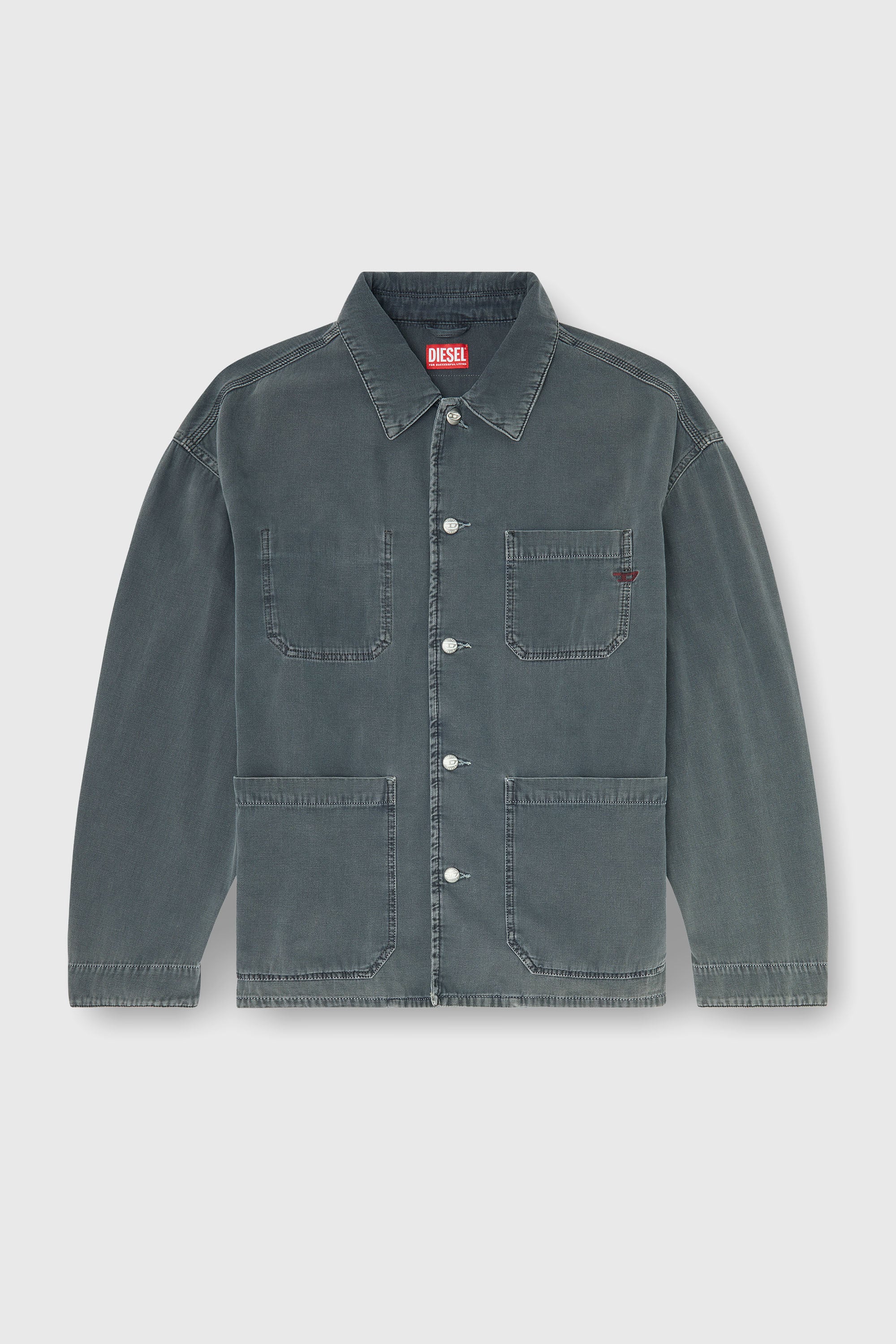Diesel - D-STACK-U, Unisex's デニムジャケット in グレー - 2