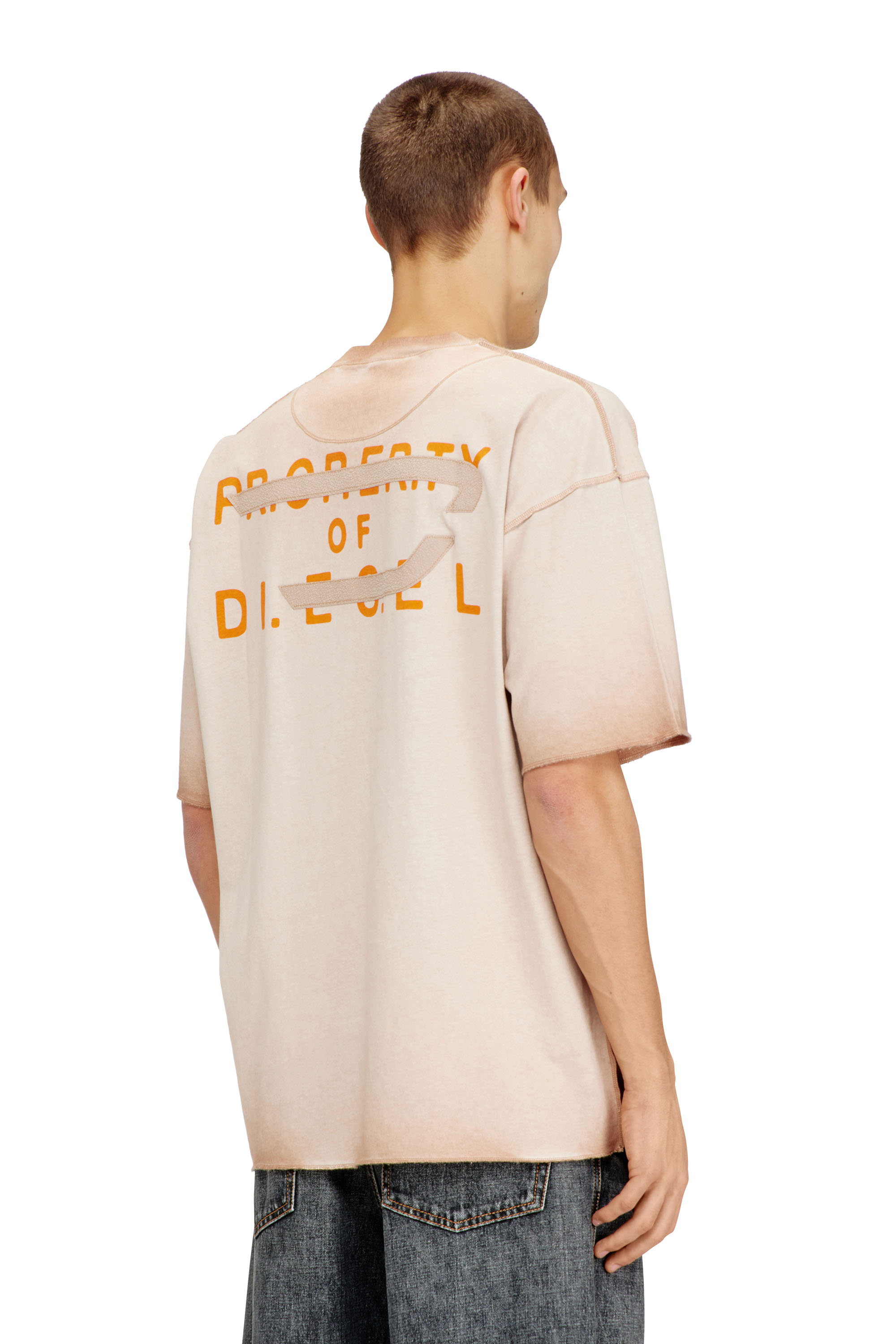 Diesel - T-LOOK, Male's Tシャツ in ベージュ - 4