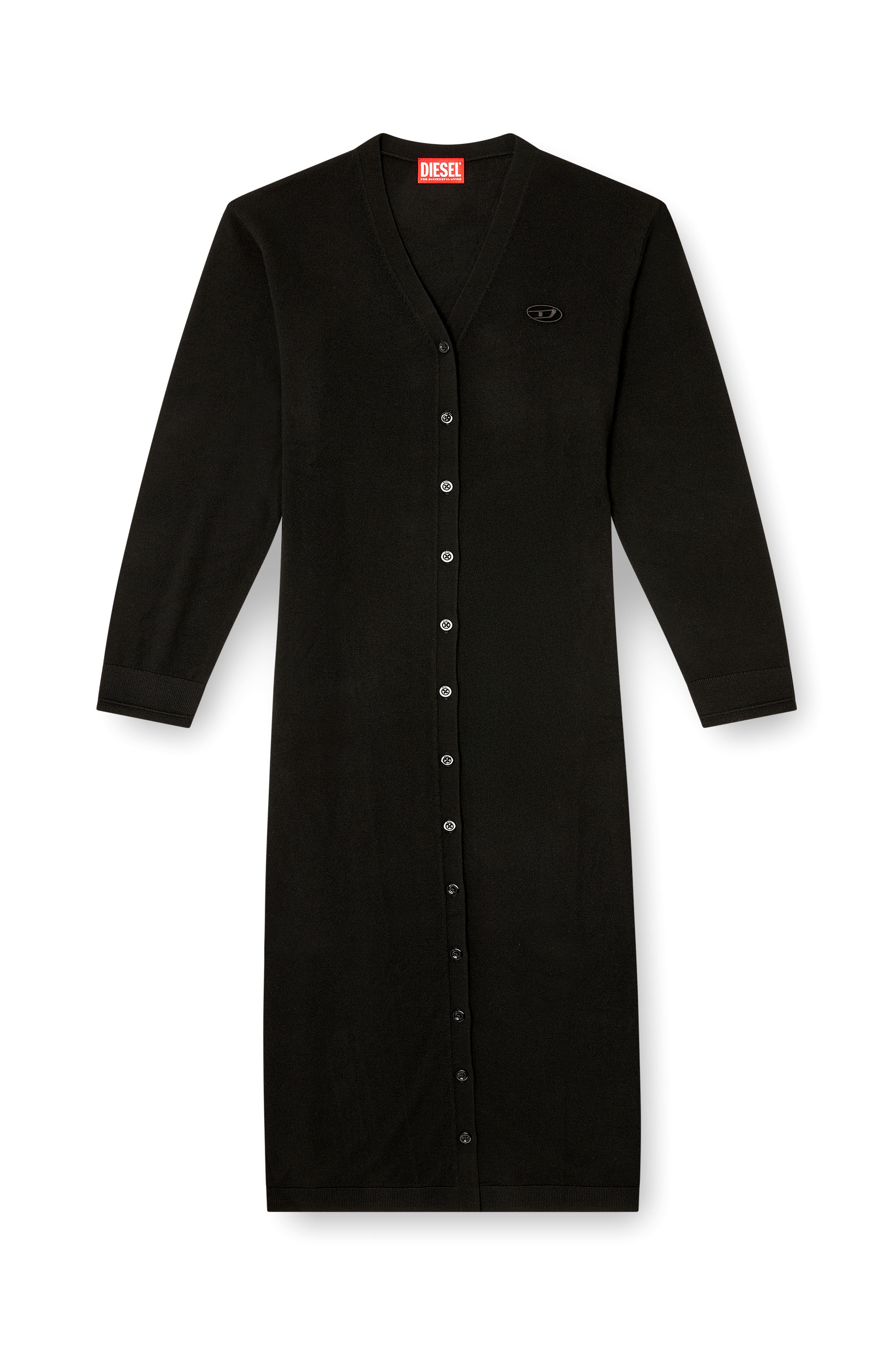 Diesel - M-ALINESA-CARDIGAN, Female's ロングカーディガン in ブラック - 2