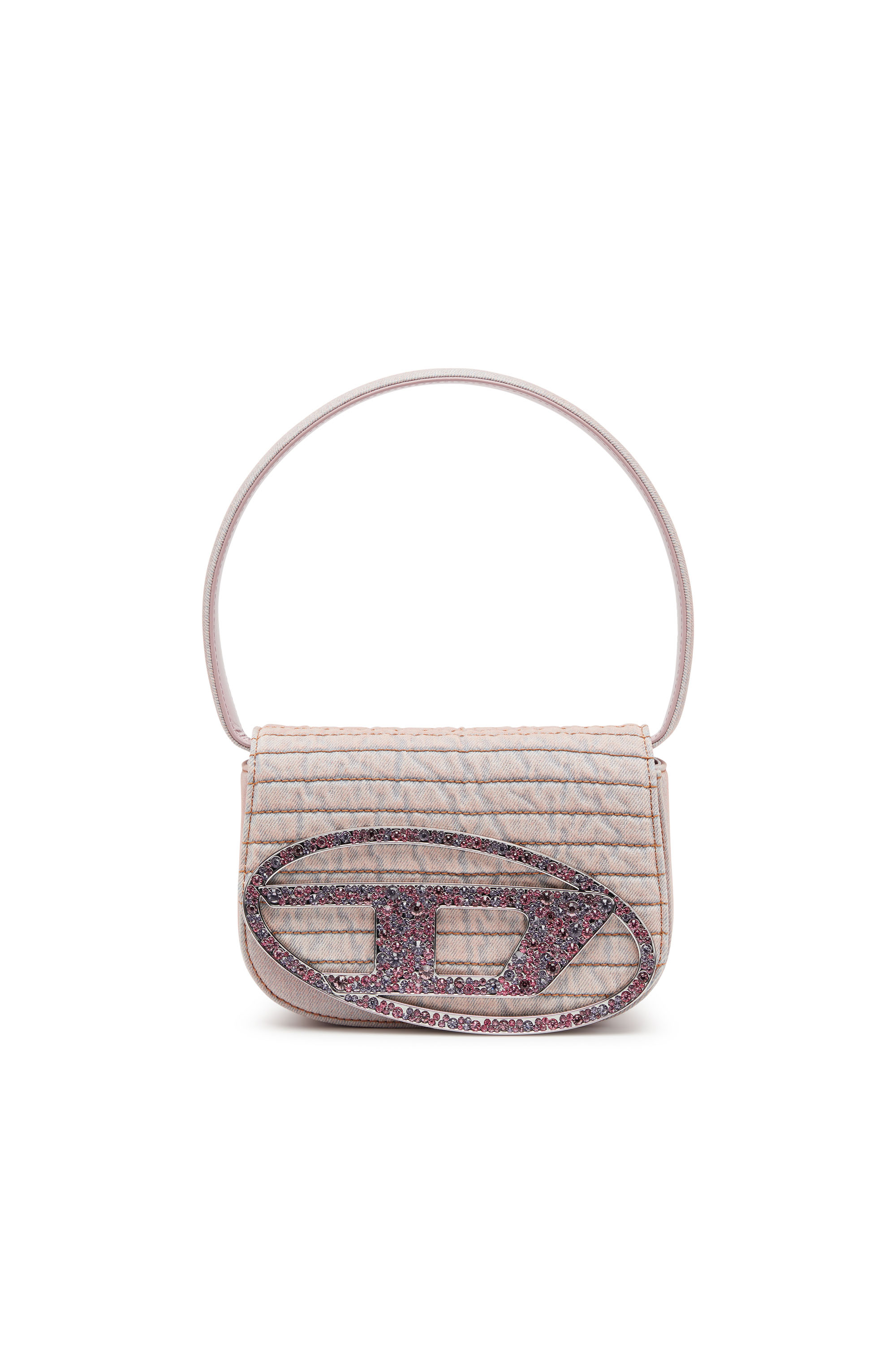 Diesel - 1DR, Female's カラーデニムショルダーバッグ in ピンク / ホワイト - 1