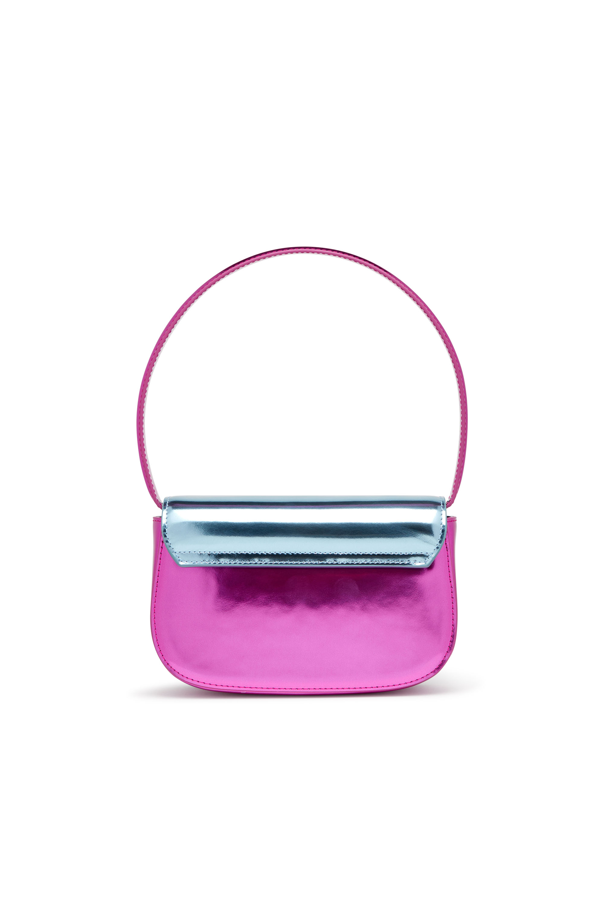 Diesel - 1DR, Female's 1DR-Iconic shoulder bag in mirror leather in ブルー/レッド - 2