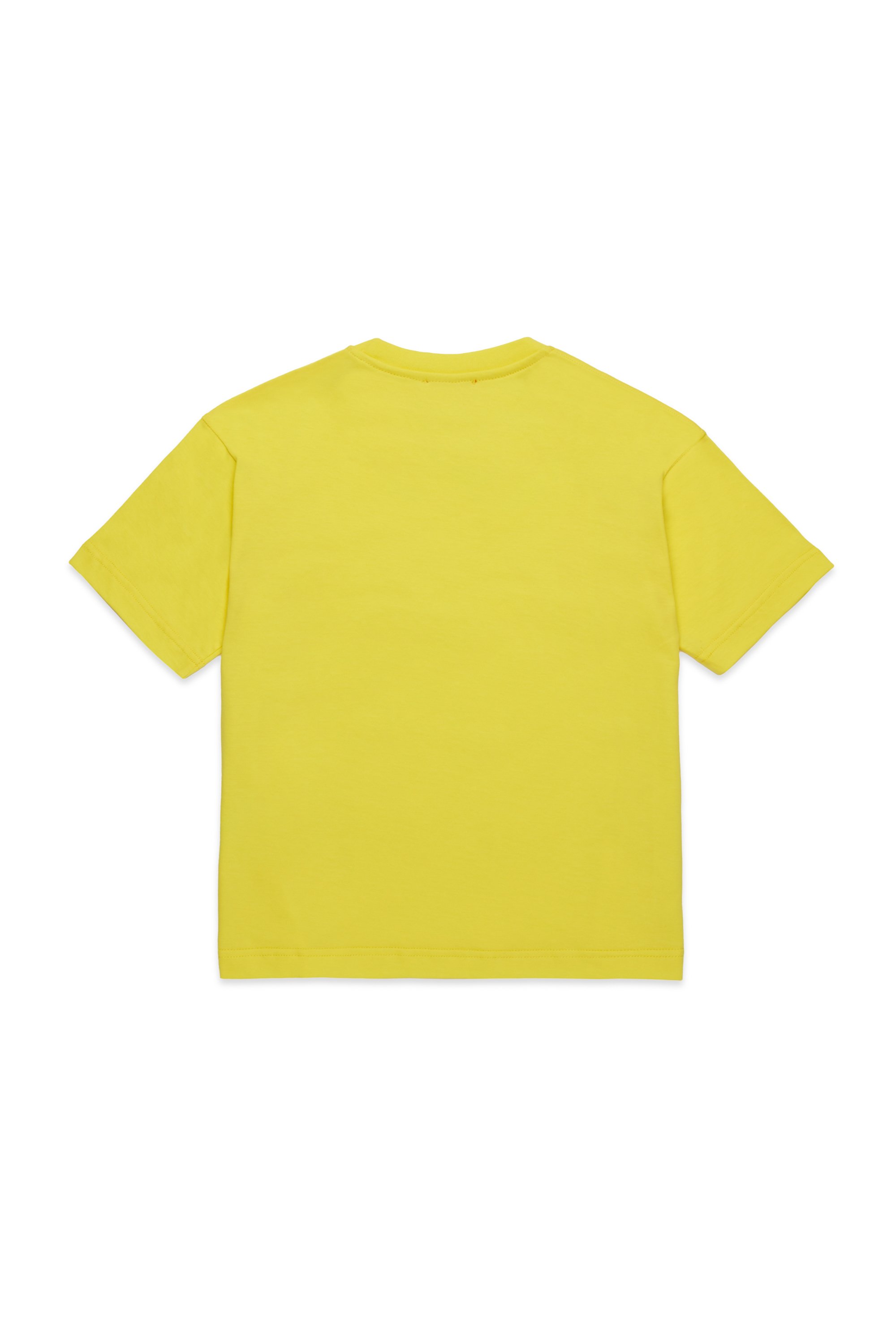 Diesel - TMARCUS OVER, Male's T-shirt with metallic Oval D in Yellow - 2