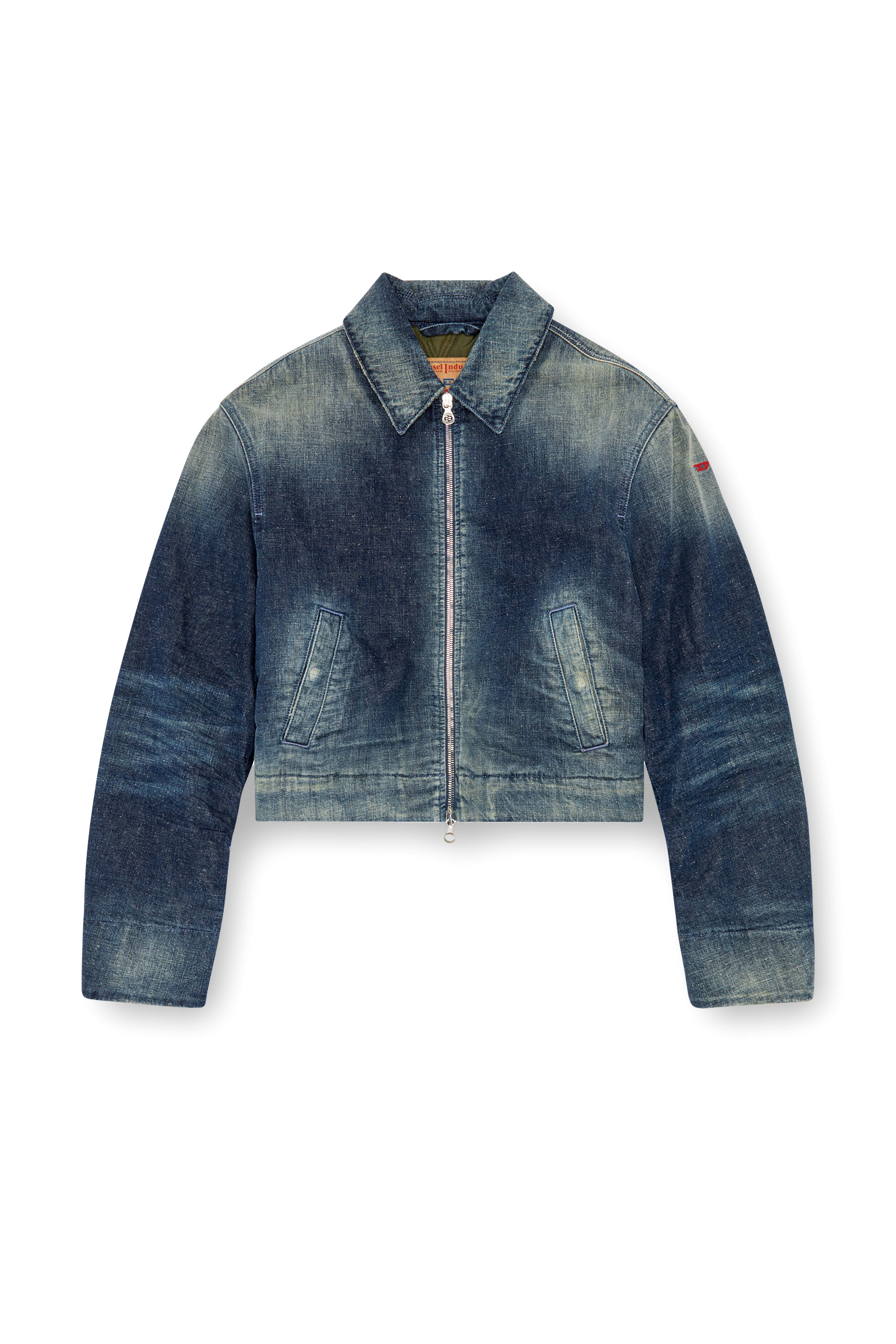 Diesel - DE-NOVA, Female's Padded jacket in utility-style denim in ダークブルー - 3