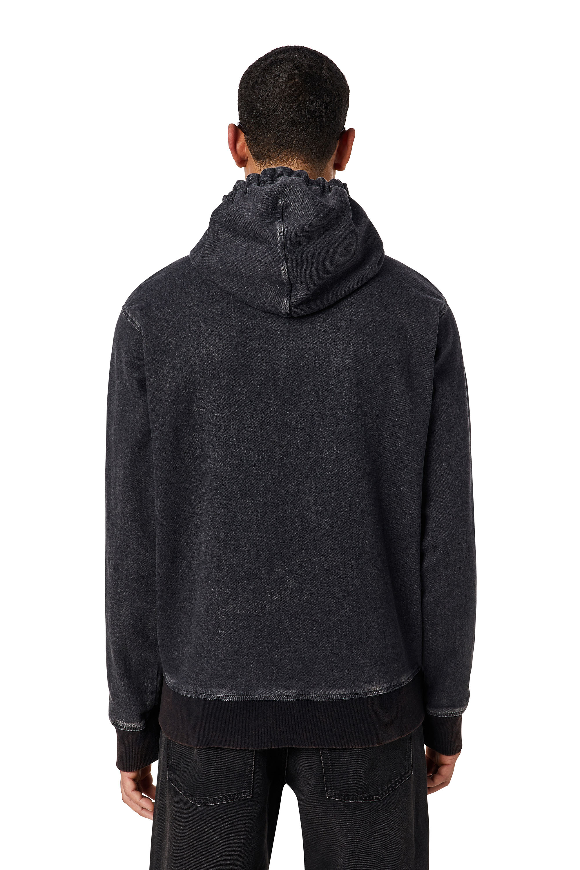 Diesel - D-GIR TRACK DENIM HOODIE, ブラック/ダークグレー - Image 2