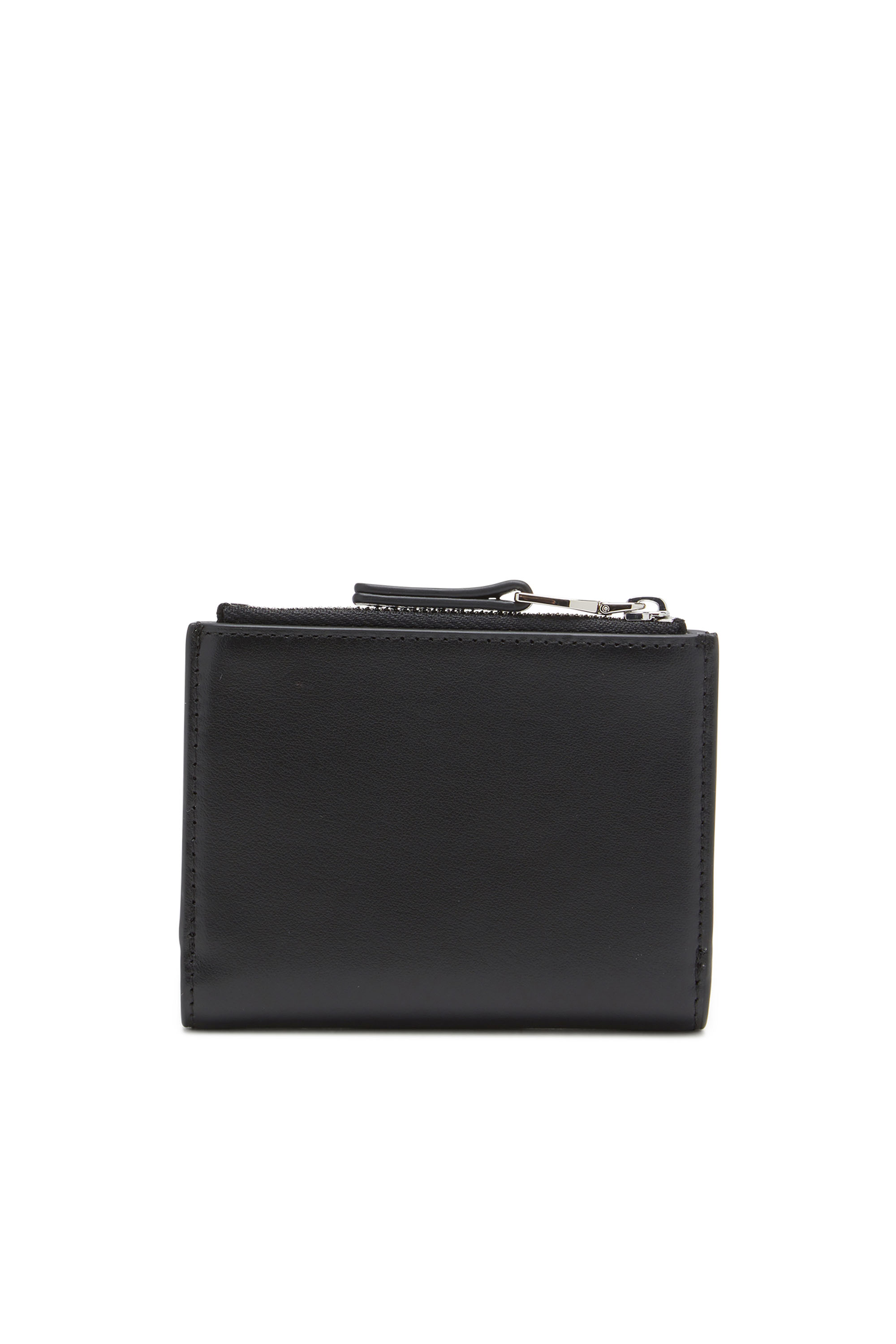 Diesel - 1DR BI-FOLD ZIP II, Female's Small leather wallet with logo plaque in ブラック - 2