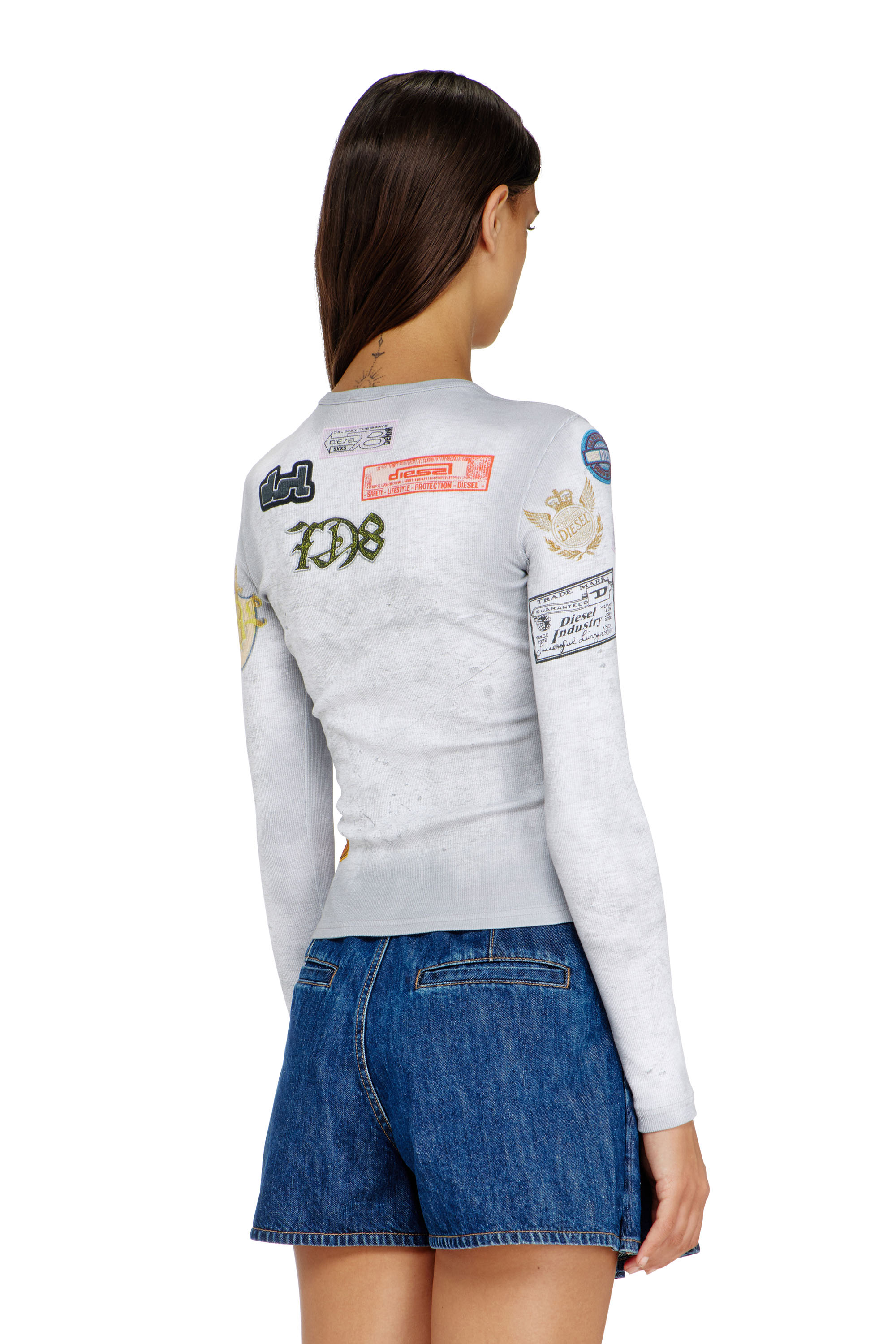 Diesel - T-ELE-LONGSLEEVE, Female's 長袖Tシャツ in ホワイト - 4
