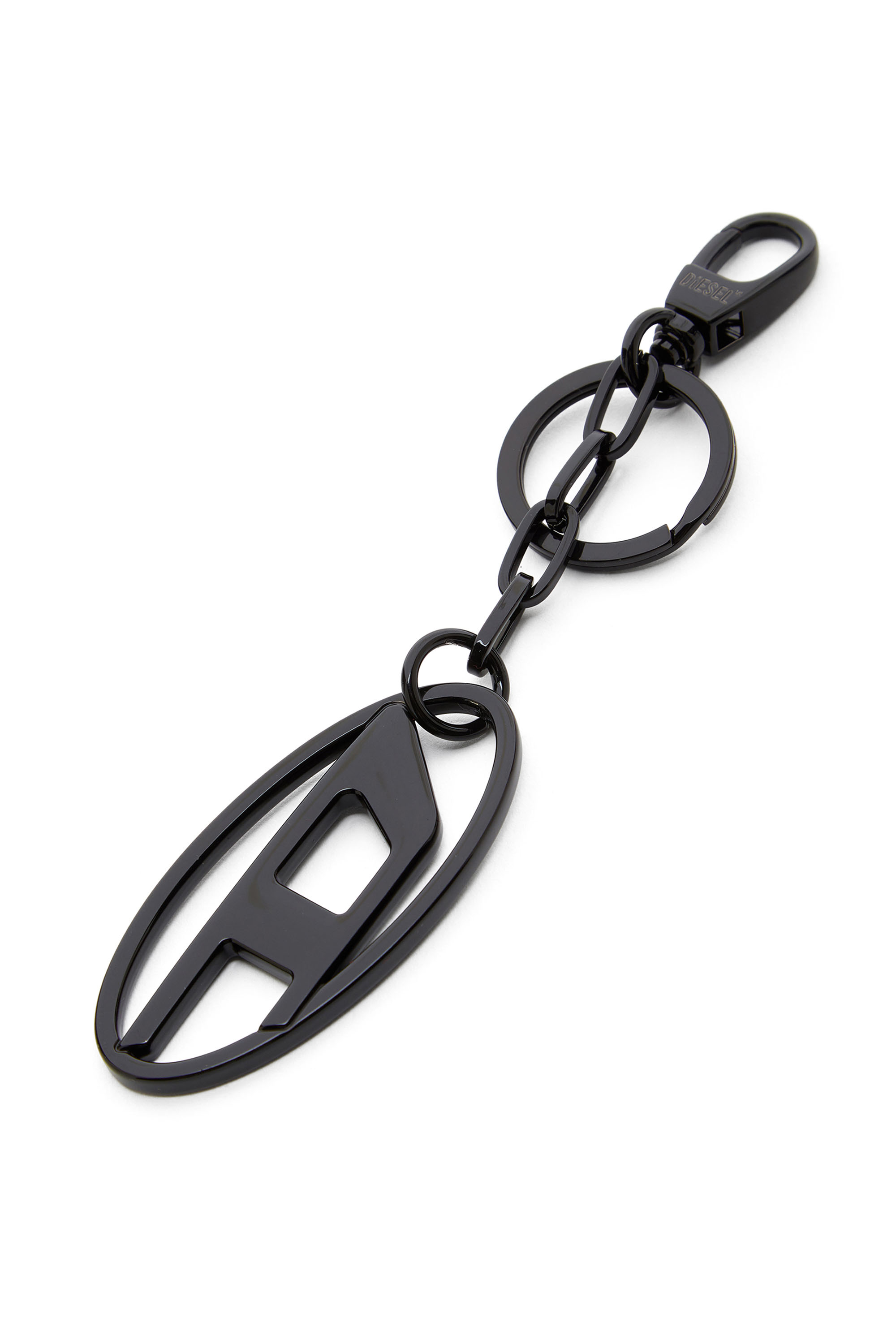 Diesel - HOLY-C, Unisex's Metal keyring with logo plaque in ブラック - 2