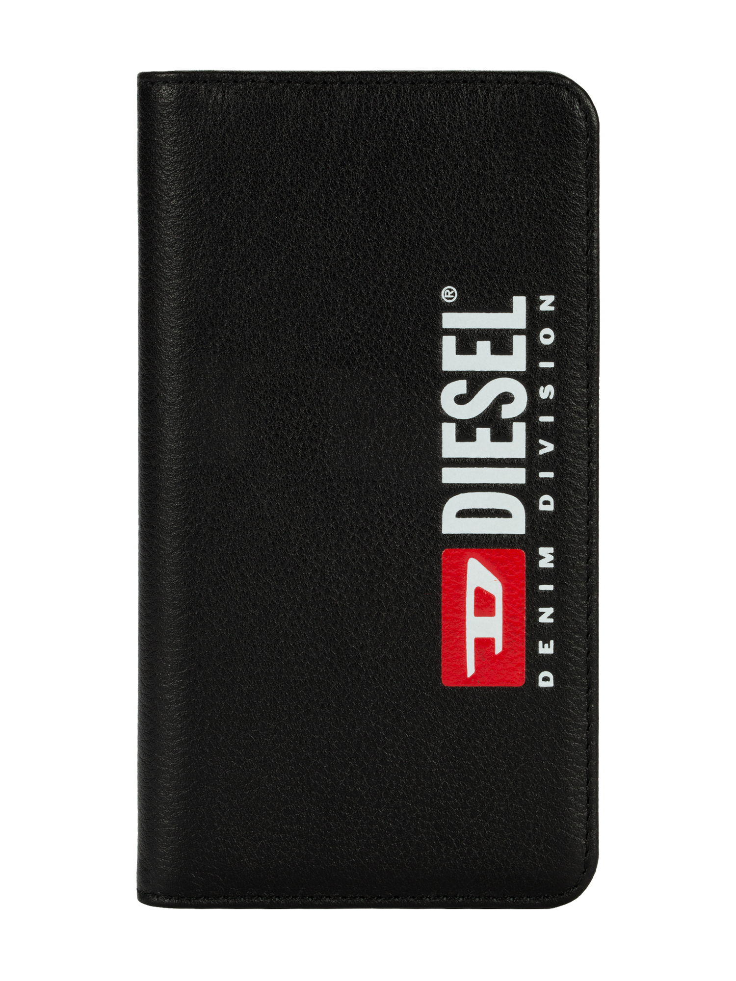 Diesel - DIESEL 2-IN-1 FOLIO CASE FOR IPHONE XS MAX, Unisex's Black leather printed and debossed logo case, iPhone XS MaX in ブラック - 1