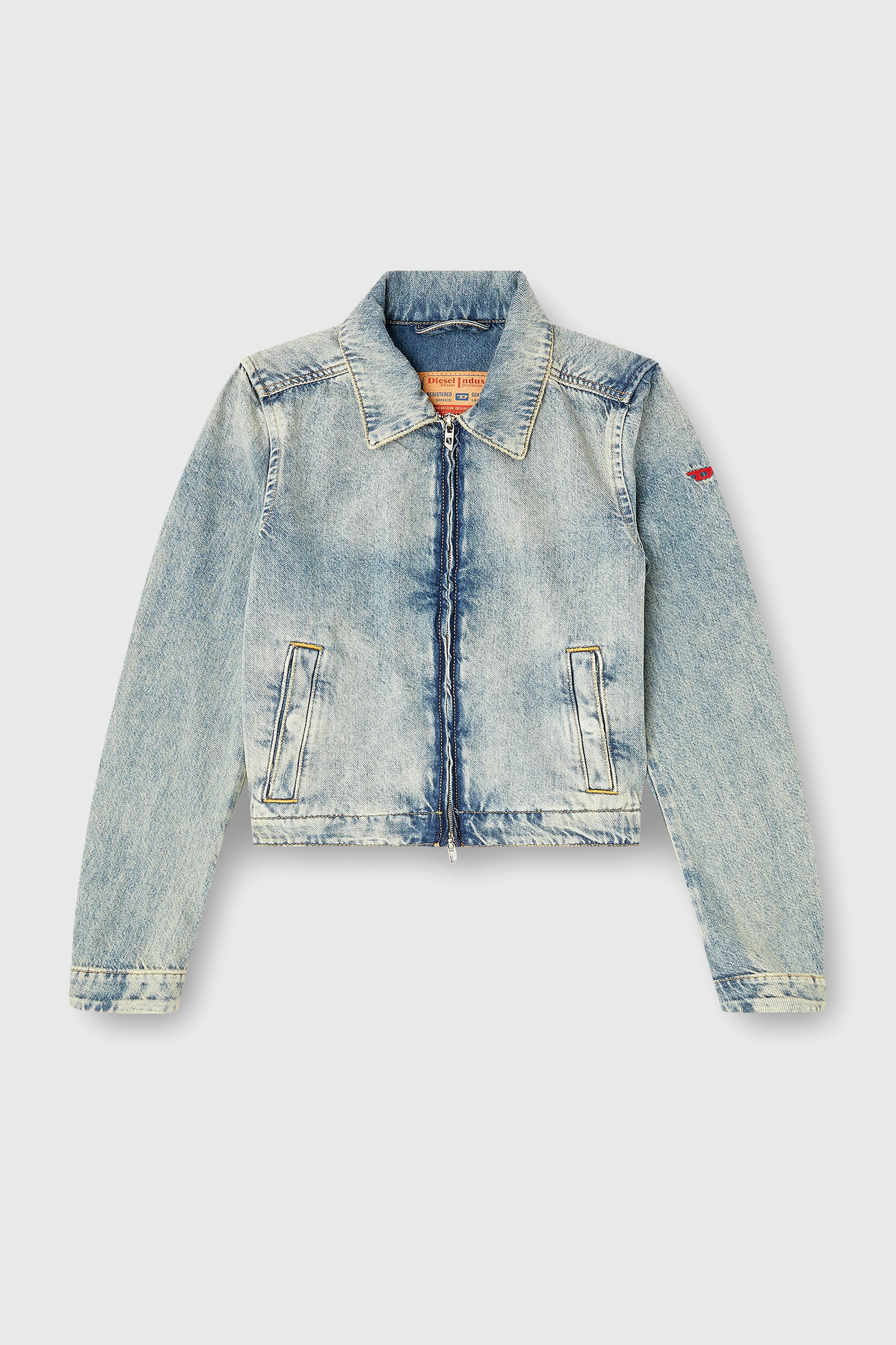Diesel - DE-CORB, Female's Jacket in dirt-effect fluid denim in ライトブルー - 2