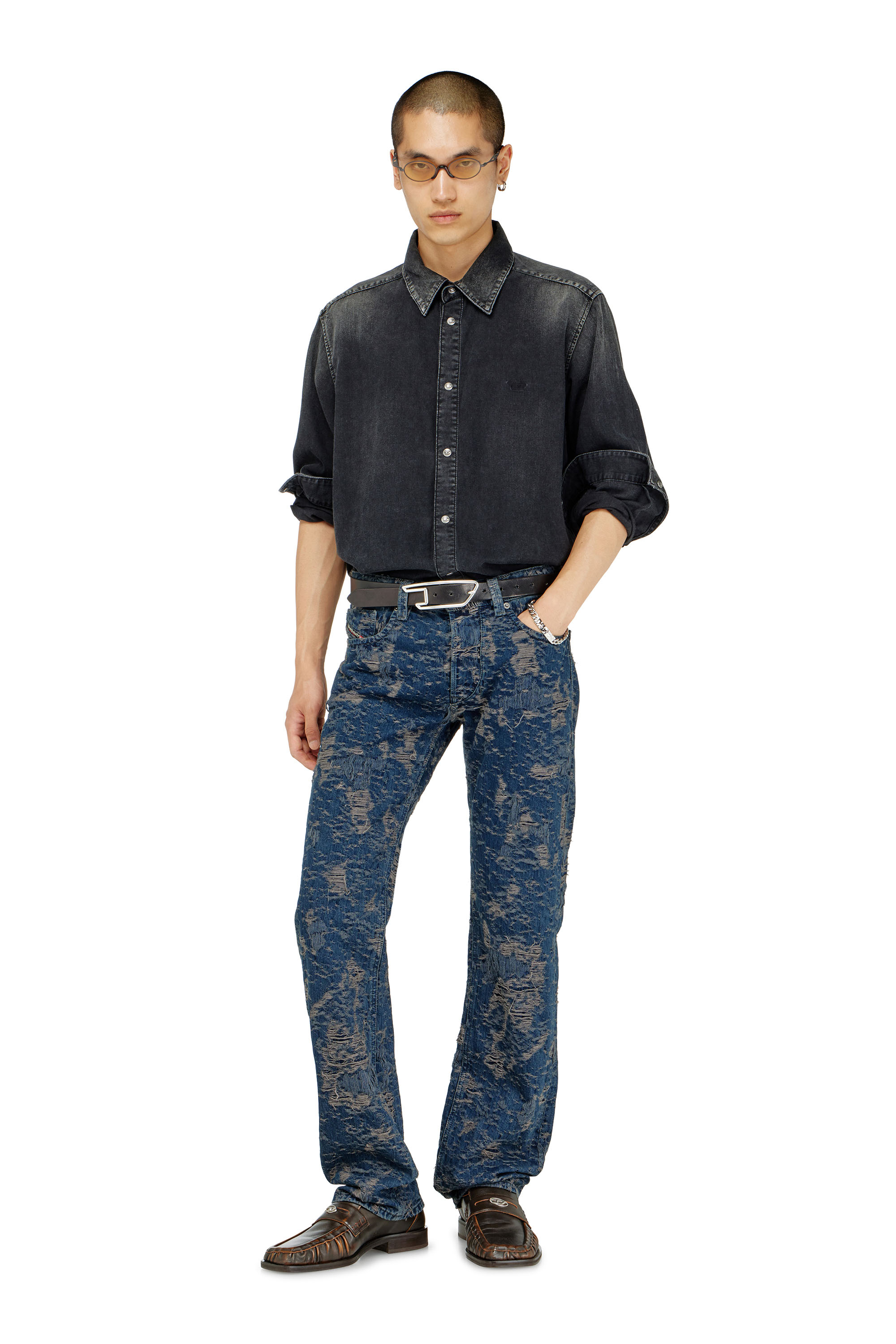 Diesel - Male's Regular Jeans 1985 Larkee 007FC, ダークブルー - 2